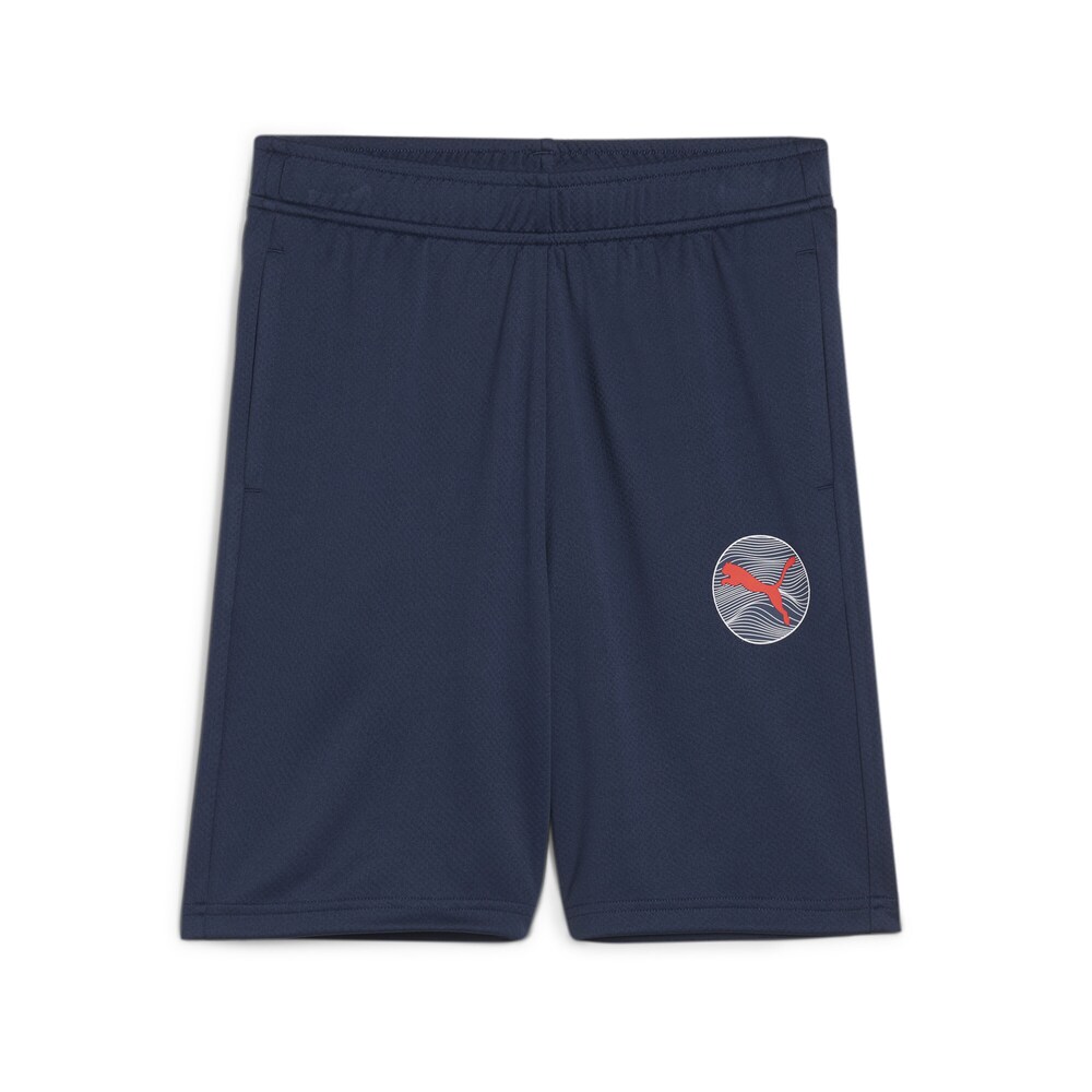PUMA Sportshorts 'Active Sports' Jungen Größe 128 navy / orange / weiß