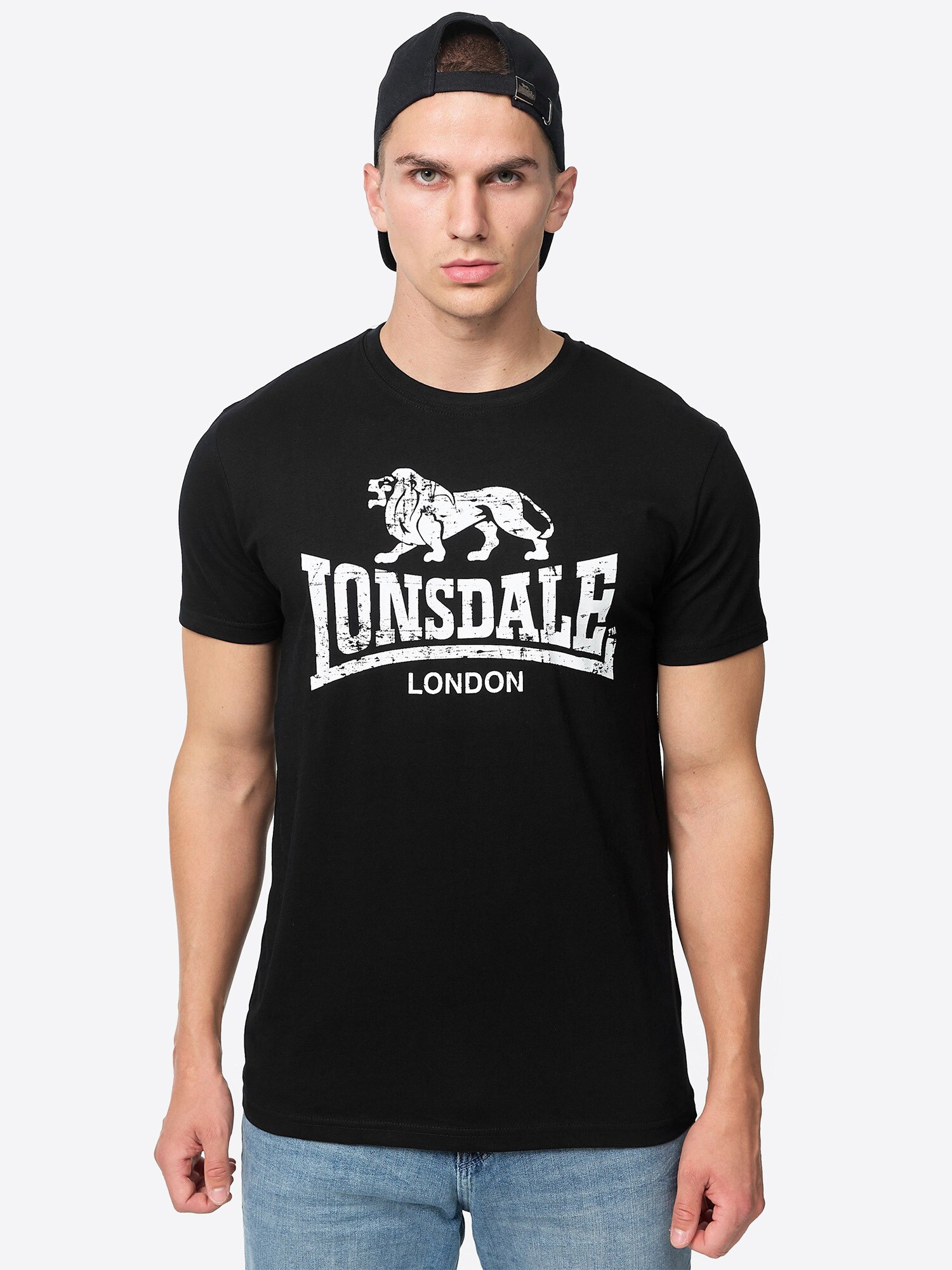 LONSDALE Póló  fekete / fehér termék 2. képe