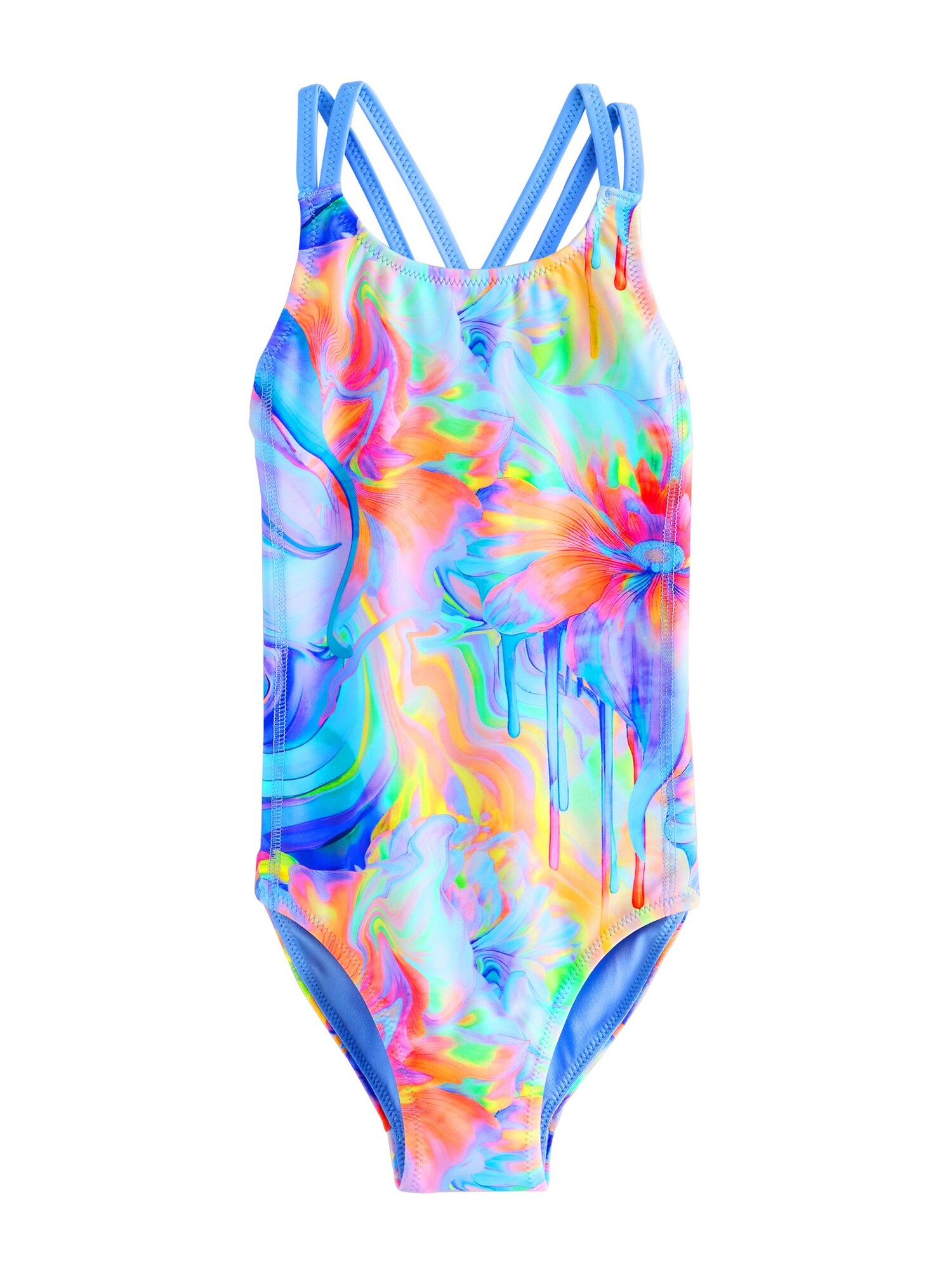 Next Costum de baie întreg  azur / galben / portocaliu / roz