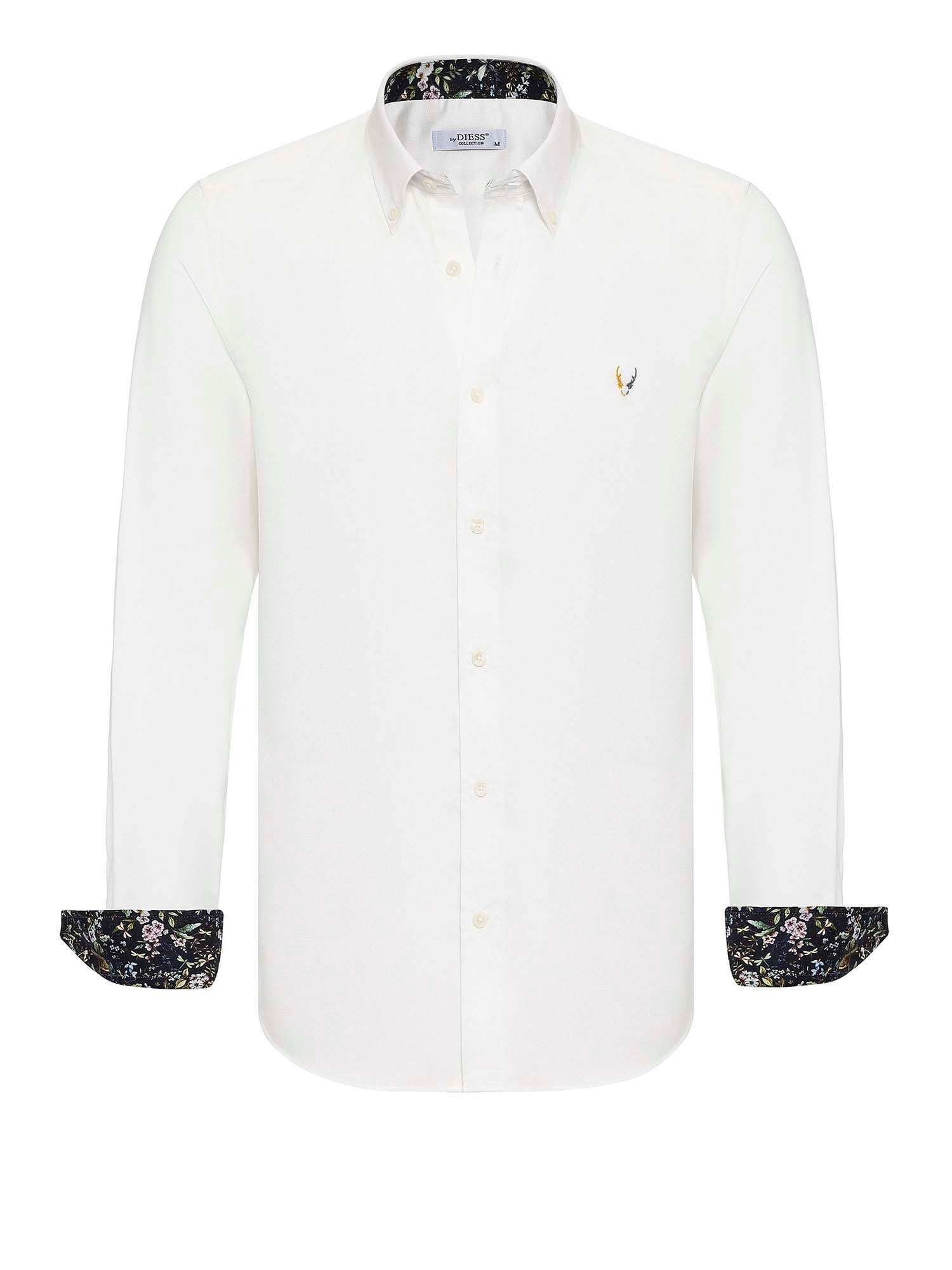 By Diess Collection Cămașă Dies-270  ecru / galben auriu / gri închis / negru