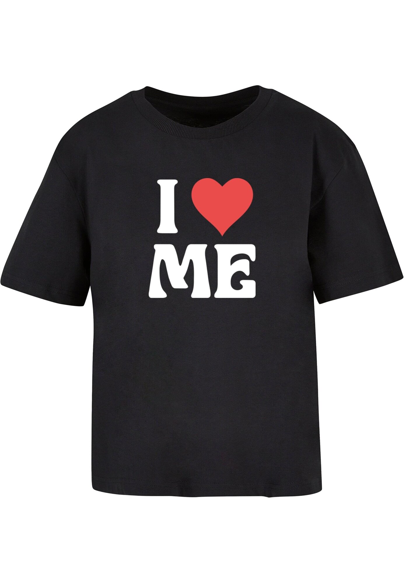 Miss Tee Tričko 'I Love Me'  krvavo červená / čierna / biela