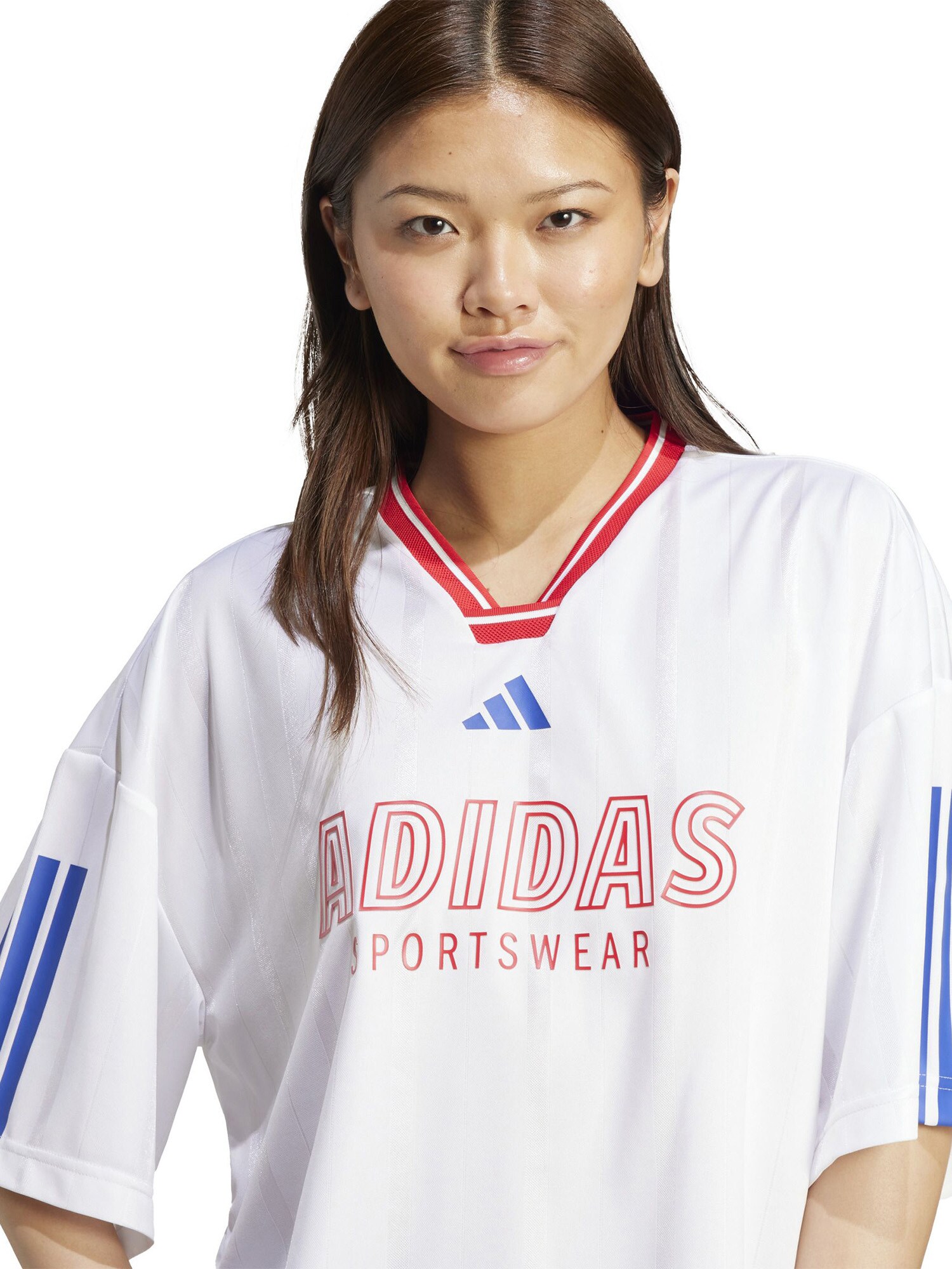 ADIDAS SPORTSWEAR Funkčné tričko 'Tiro' modrá / krvavo červená / biela (obrázok 4)