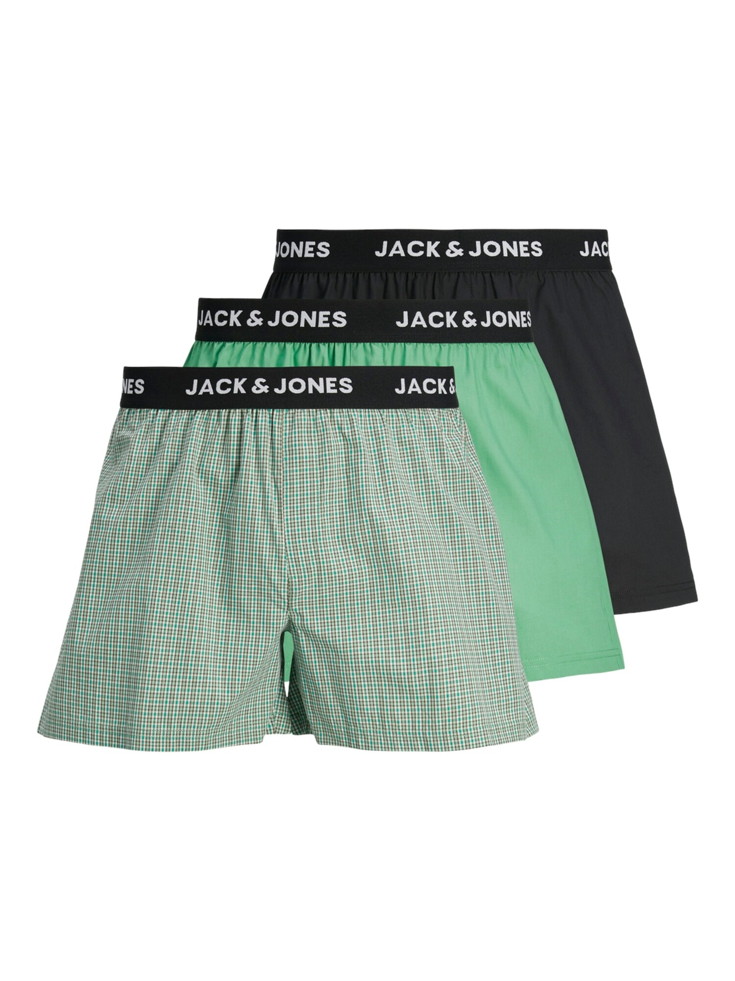 JACK & JONES Boxerky 'JACBRYCE'  svetlozelená / čierna / biela