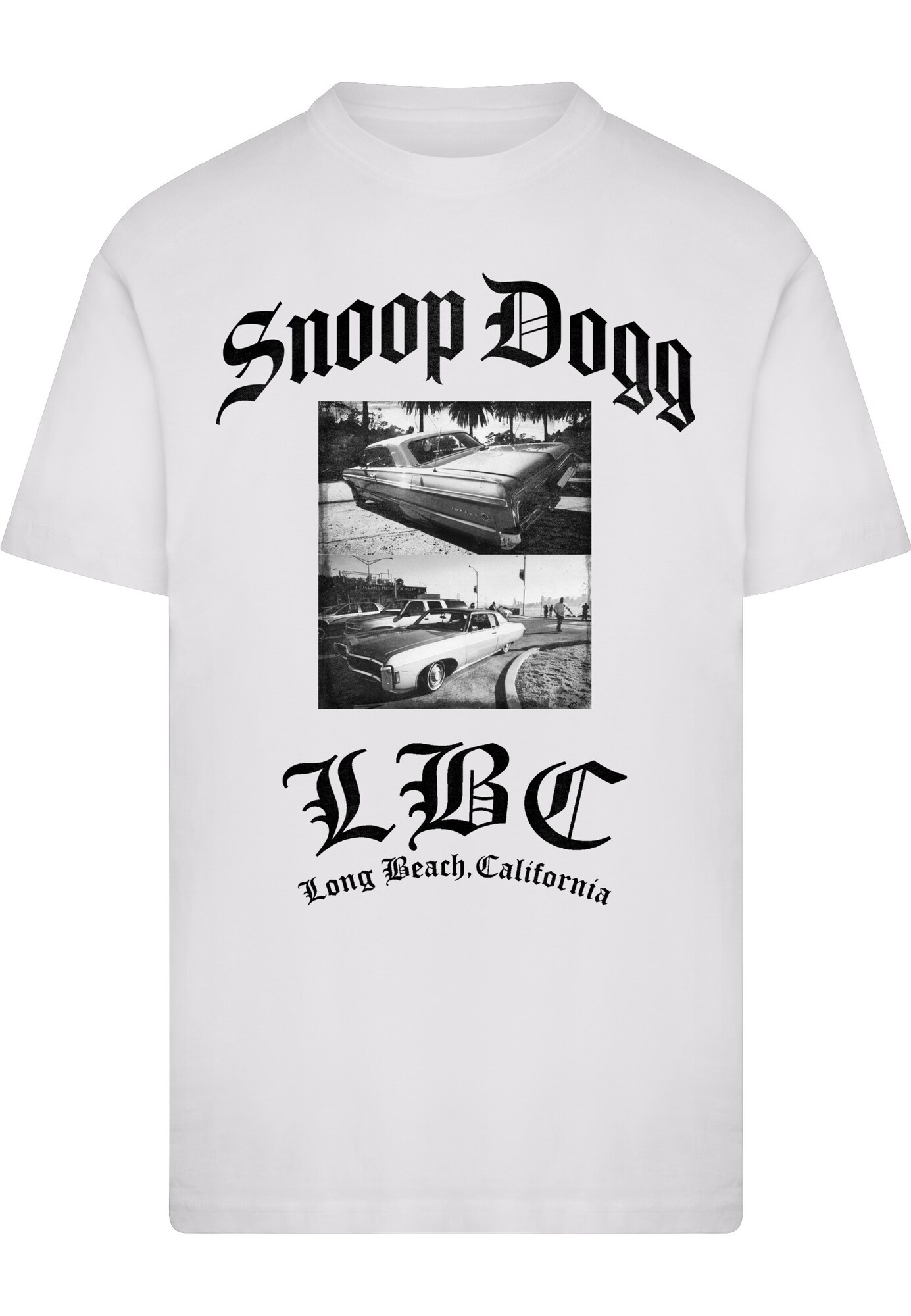 Merchcode Camiseta 'MC1491 Snoop Dogg Long Beach California'  negro / blanco
