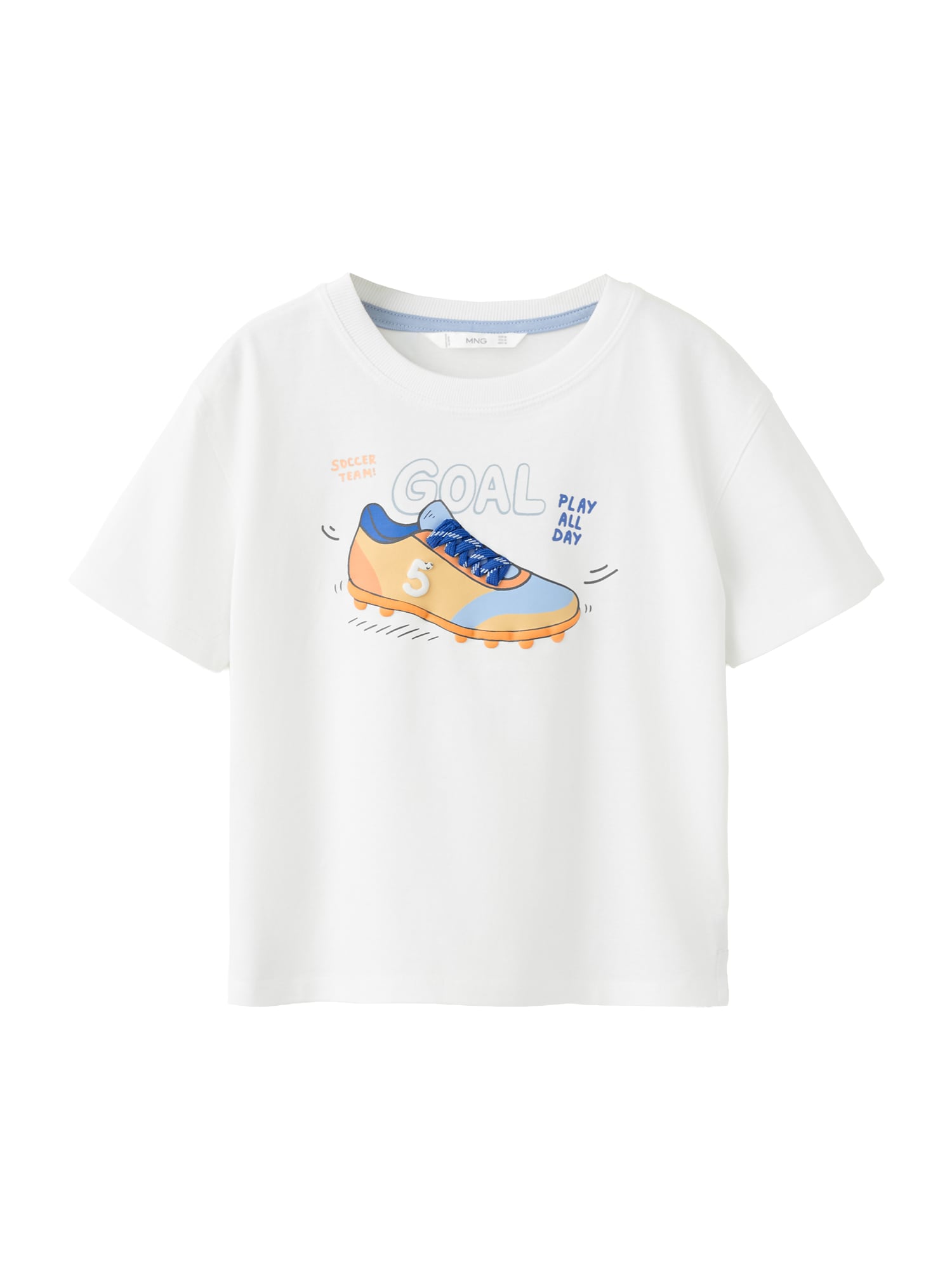 MANGO KIDS Tricou GOAL albastru / albastru deschis / portocaliu deschis / alb