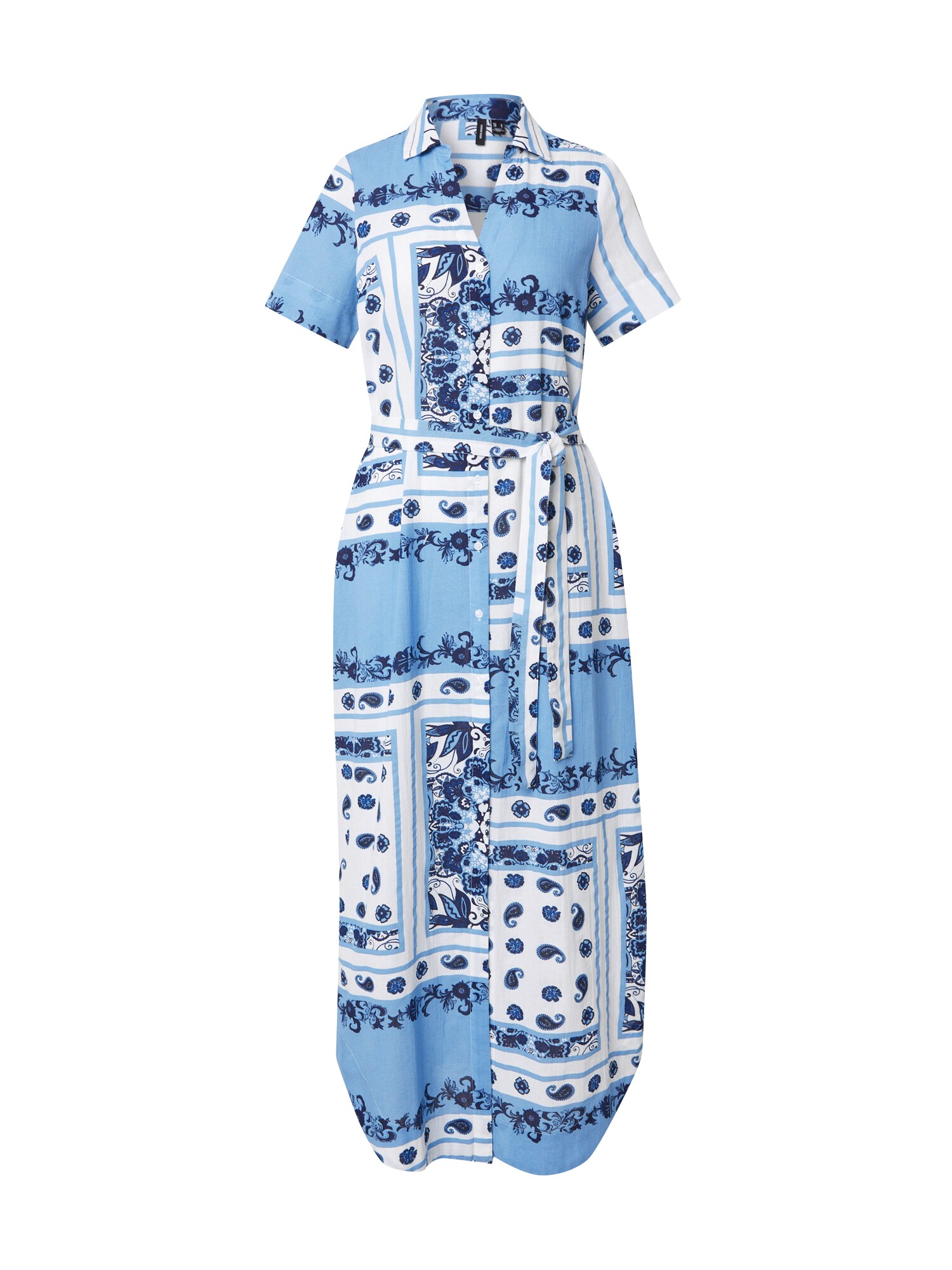 VERO MODA Rochie tip bluză VMMILAN OMIA  albastru marin / albastru deschis / alb