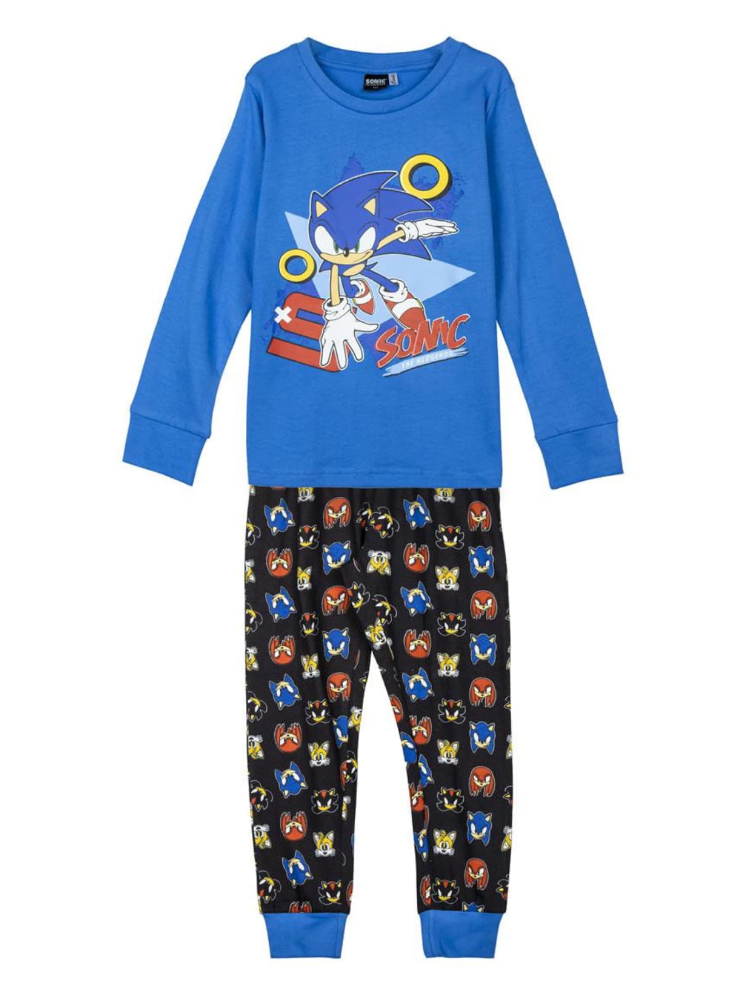 Cerdá Cerd Schlafanzug Sonic Pyjama Set Kids Blue Boys Girls Sleepwear Long Sleeve Top And Pants