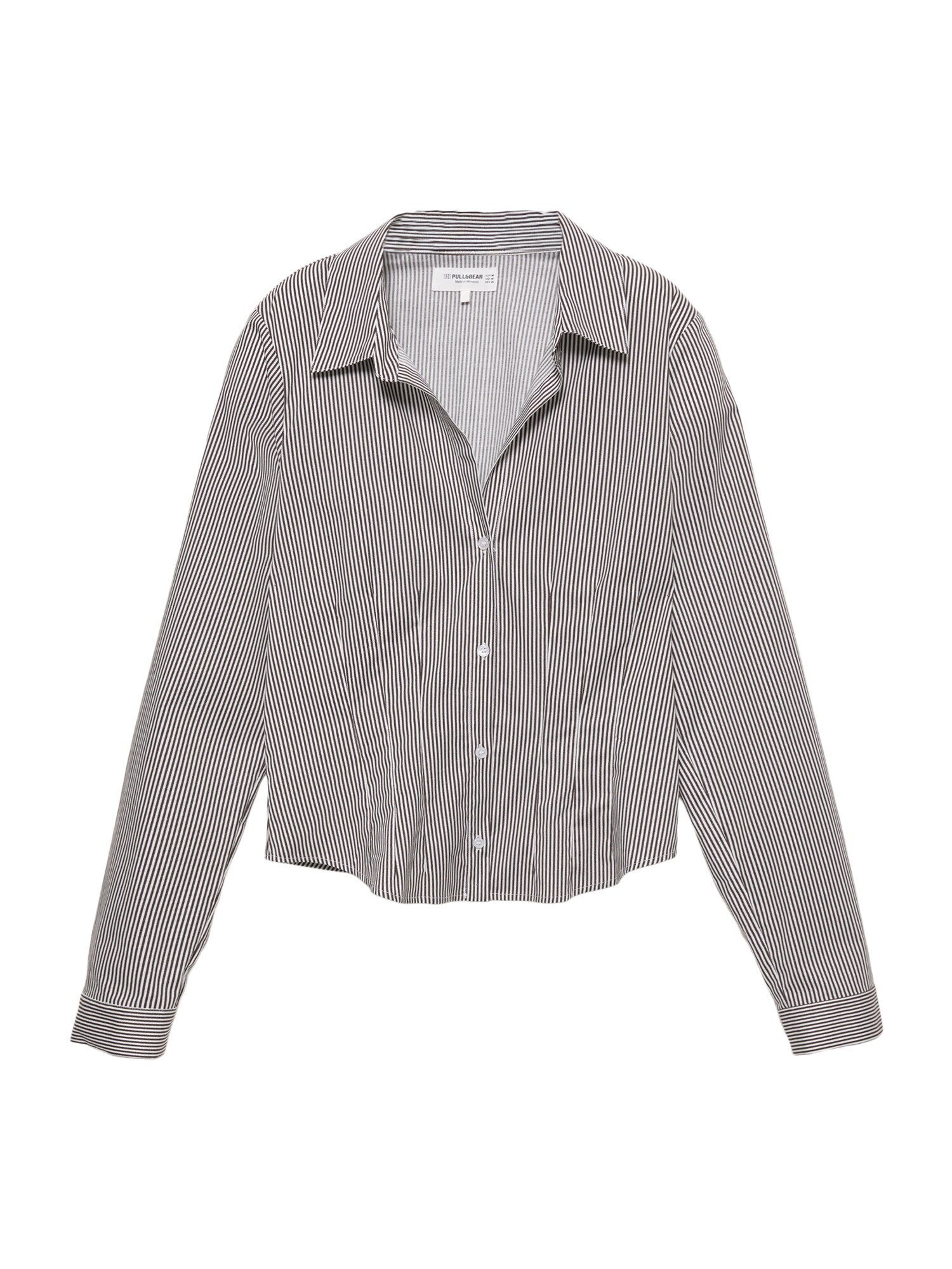 Pull&Bear Bluză  maro / alb