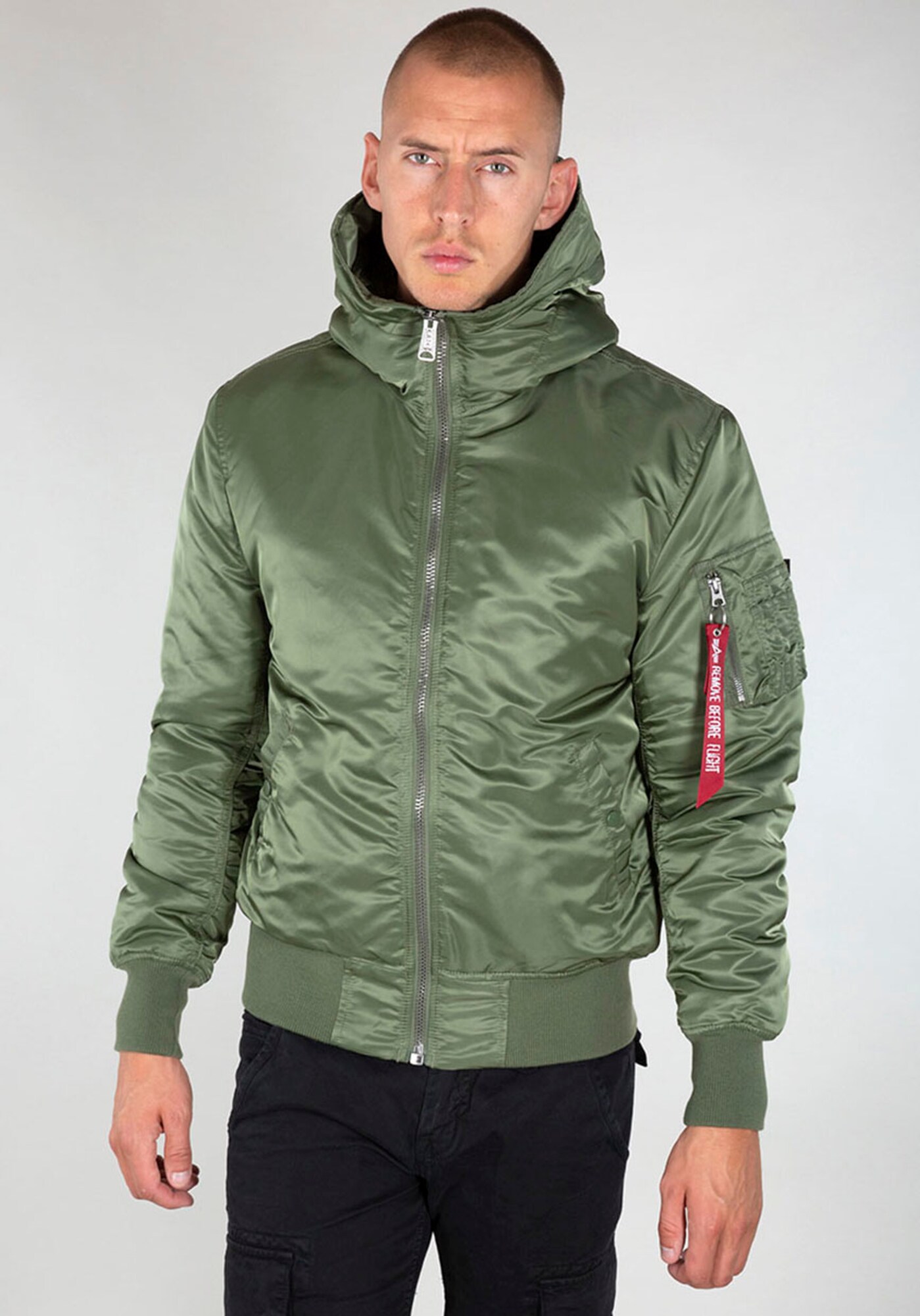 ALPHA INDUSTRIES Zimná bunda 'MA-1' olivová / oranžová / červená / biela (obrázok 5)