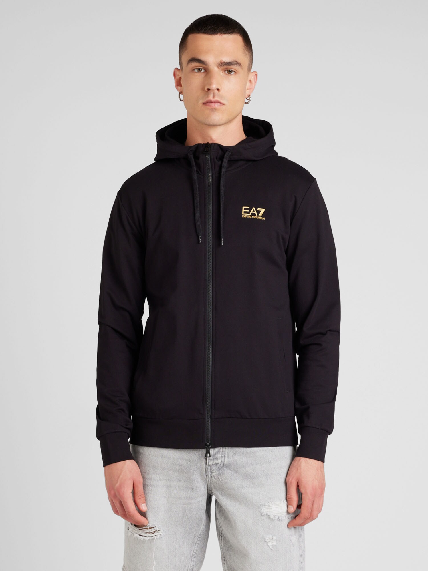 EA7 Emporio Armani Sudadera con cremallera  oro / negro – imagen 8