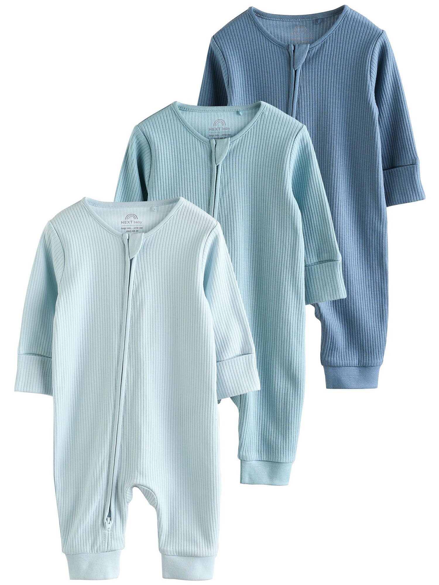 Next Pijamale  safir / albastru pastel / verde mentă