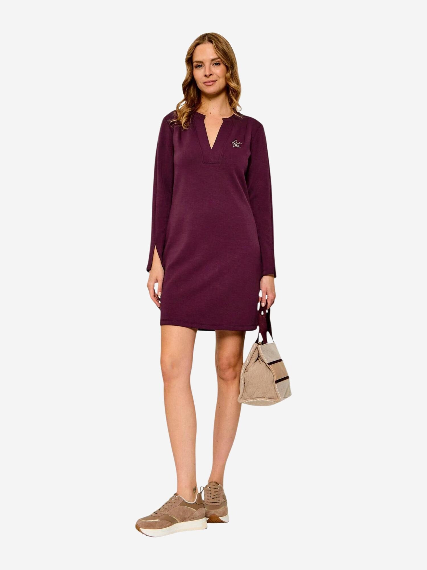Liu Jo Vestido 'DRESS TF6139 J3958'  burdeos – imagen 4