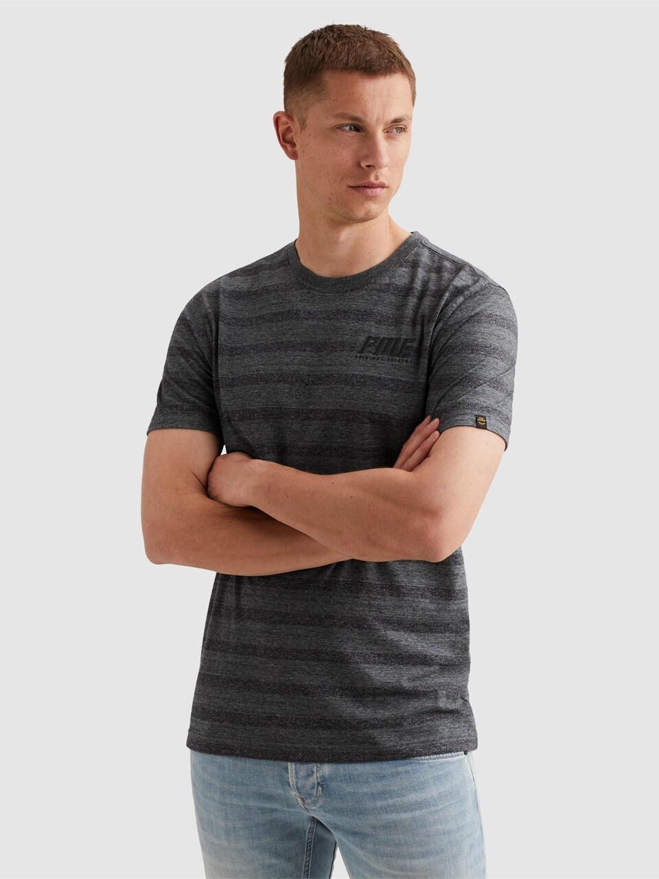 T-shirt 'T-shirt with tonal stripe pattern'