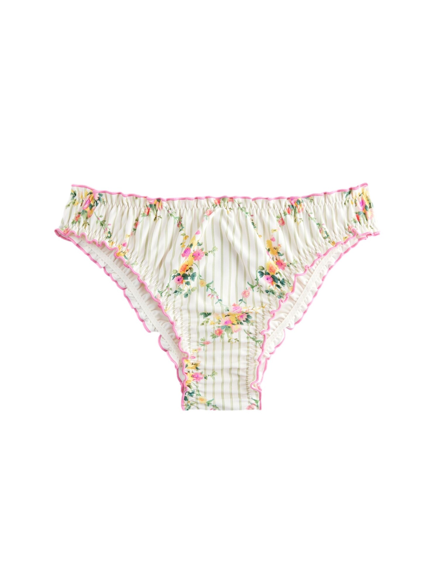 Next Bikini nadrágok 'Rüschen'  zöld / narancs / rózsaszín / fehér akciós termékkép 1