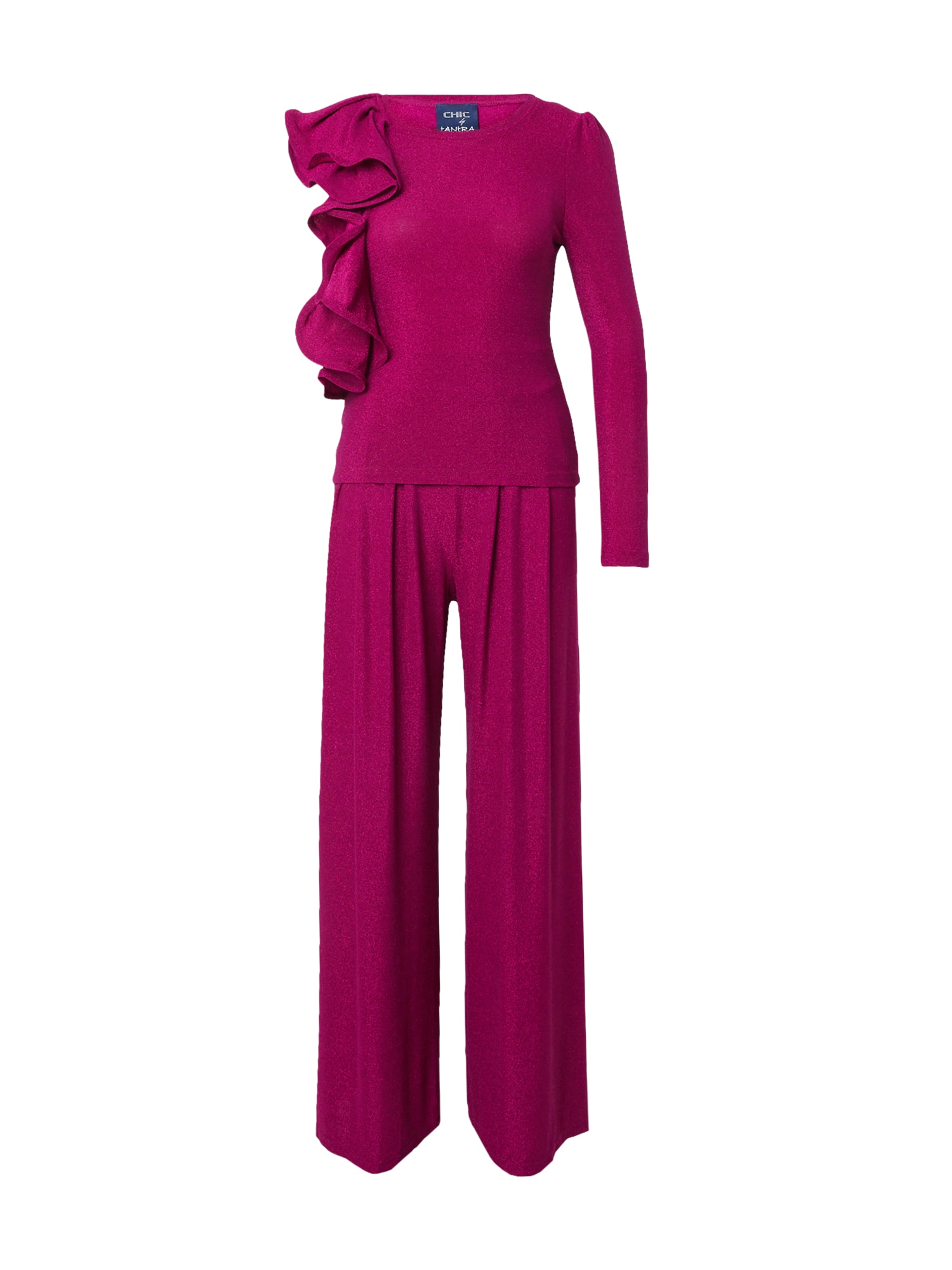 Tantra Moteriškas kostiumėlis su kelnėmis uogų spalva