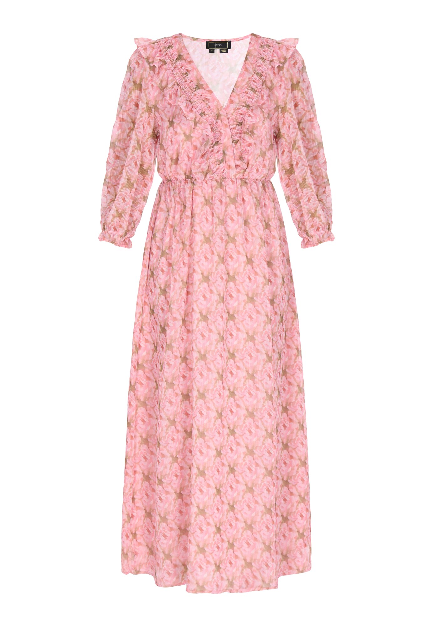 faina Rochie Fashion Look  kaki / roz / roz deschis