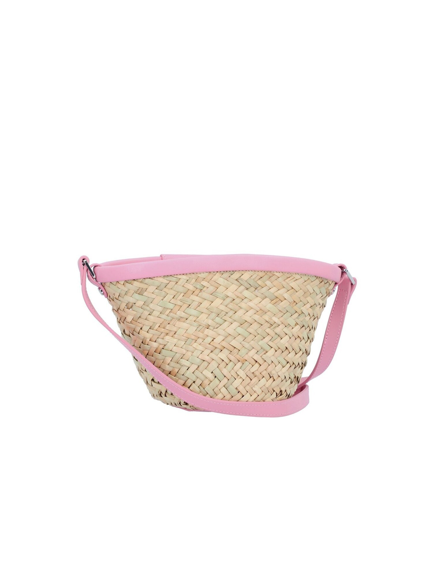 PINKO Bolso de mano 'Love Summer Bucket Rafia + Vitello Seta'  rosa – imagen 3
