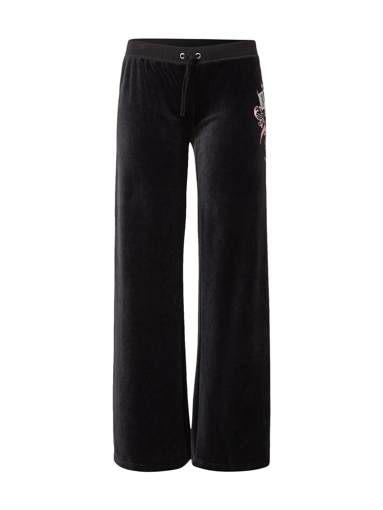 Juicy Couture Pantaloni WRAP YOU UP  roz / negru / argintiu