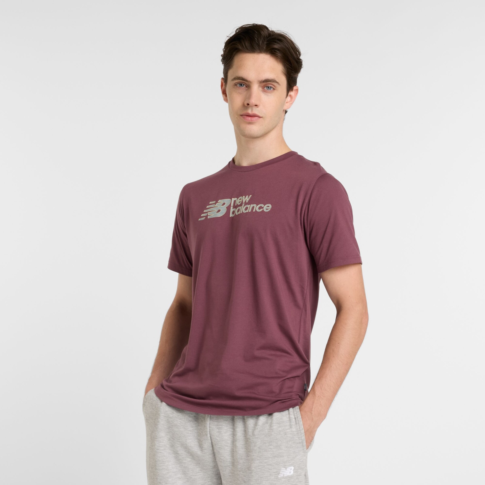 new balance Camiseta 'Heathertech'  gris / baya