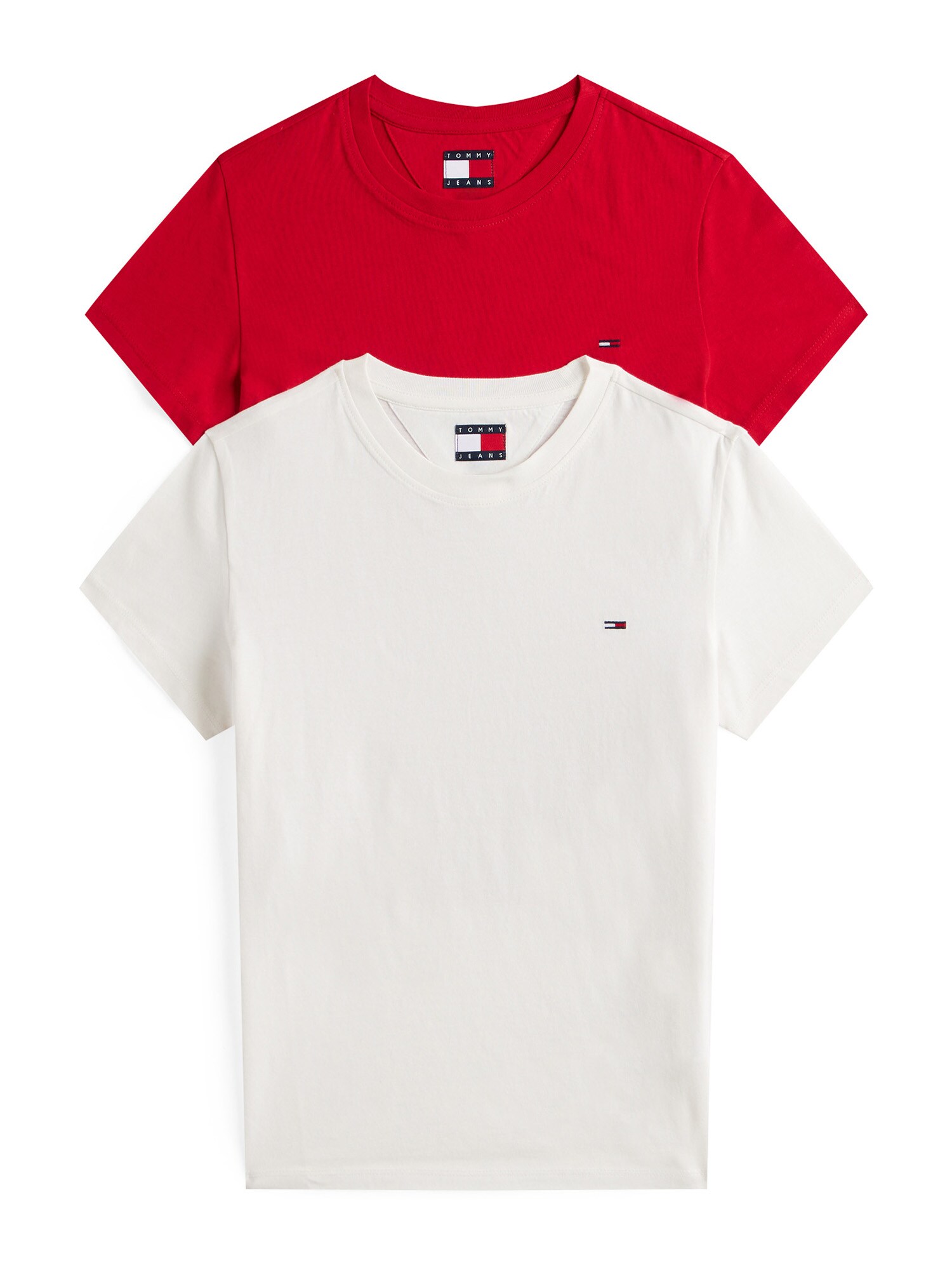Tommy Jeans Tricou  roșu / alb