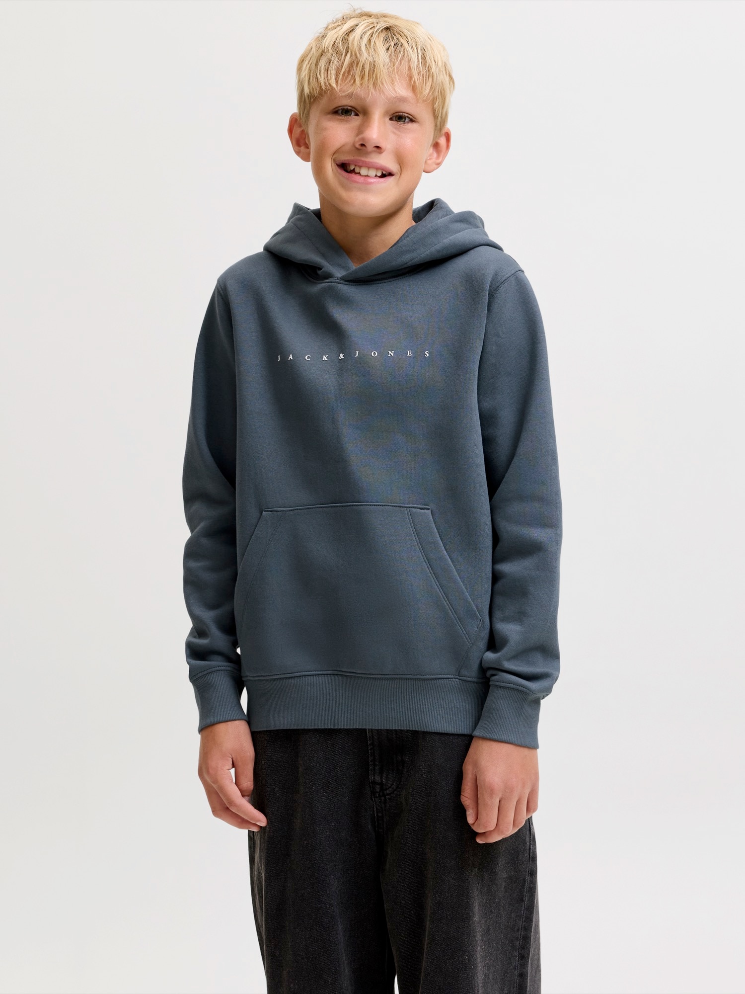 Jack & Jones Junior Mikina 'JJEStar'  tmavomodrá / biela