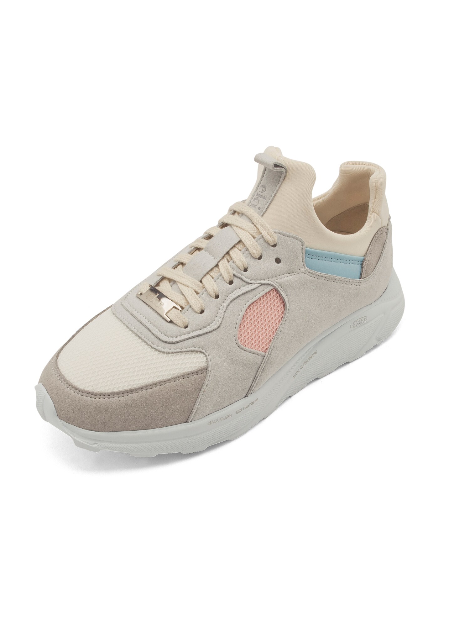 EKN Footwear Baskets basses 'Larch'  gris clair / blanc / beige / rose / bleu clair