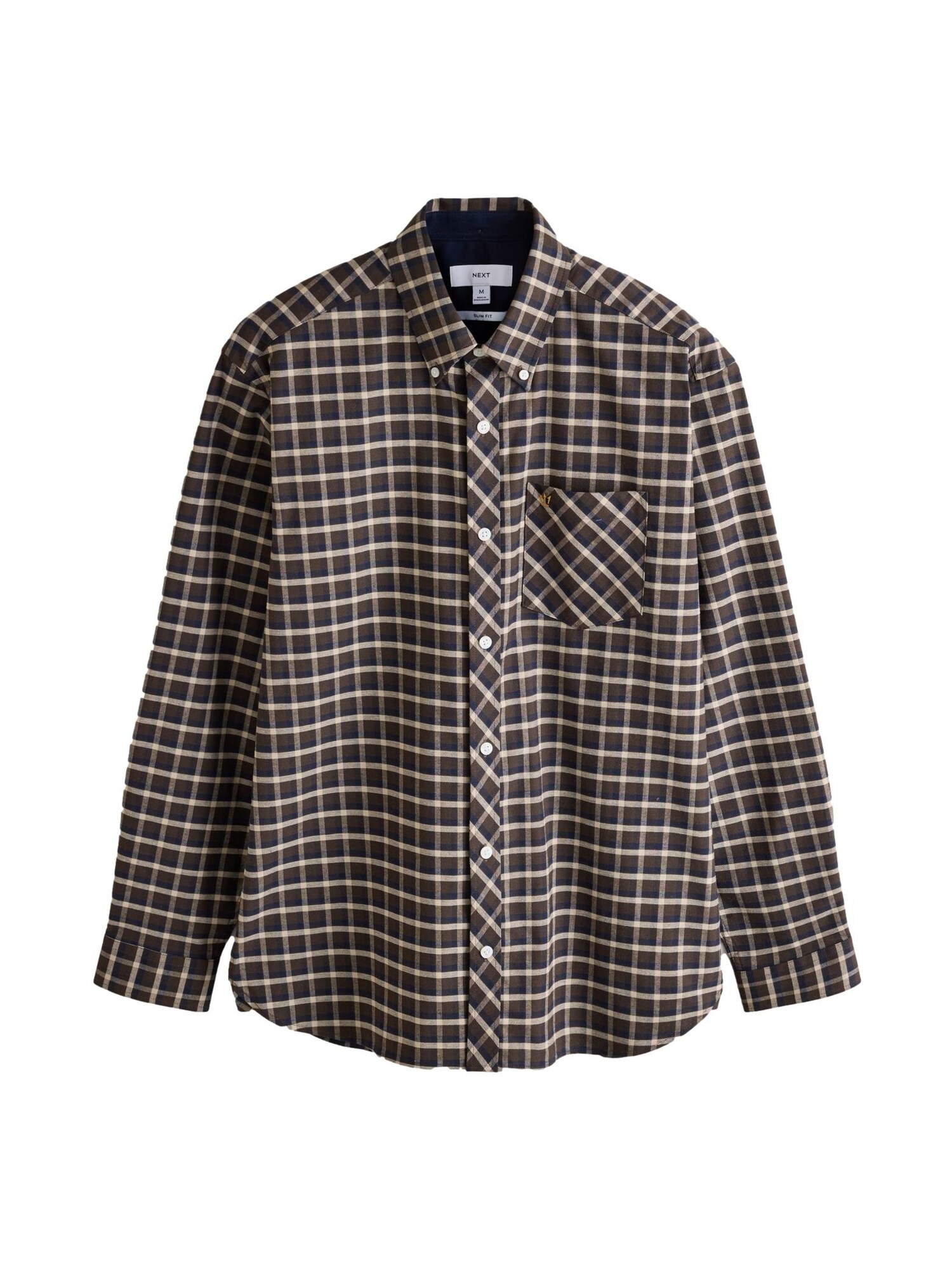Next Camisa  beige / navy / chocolate