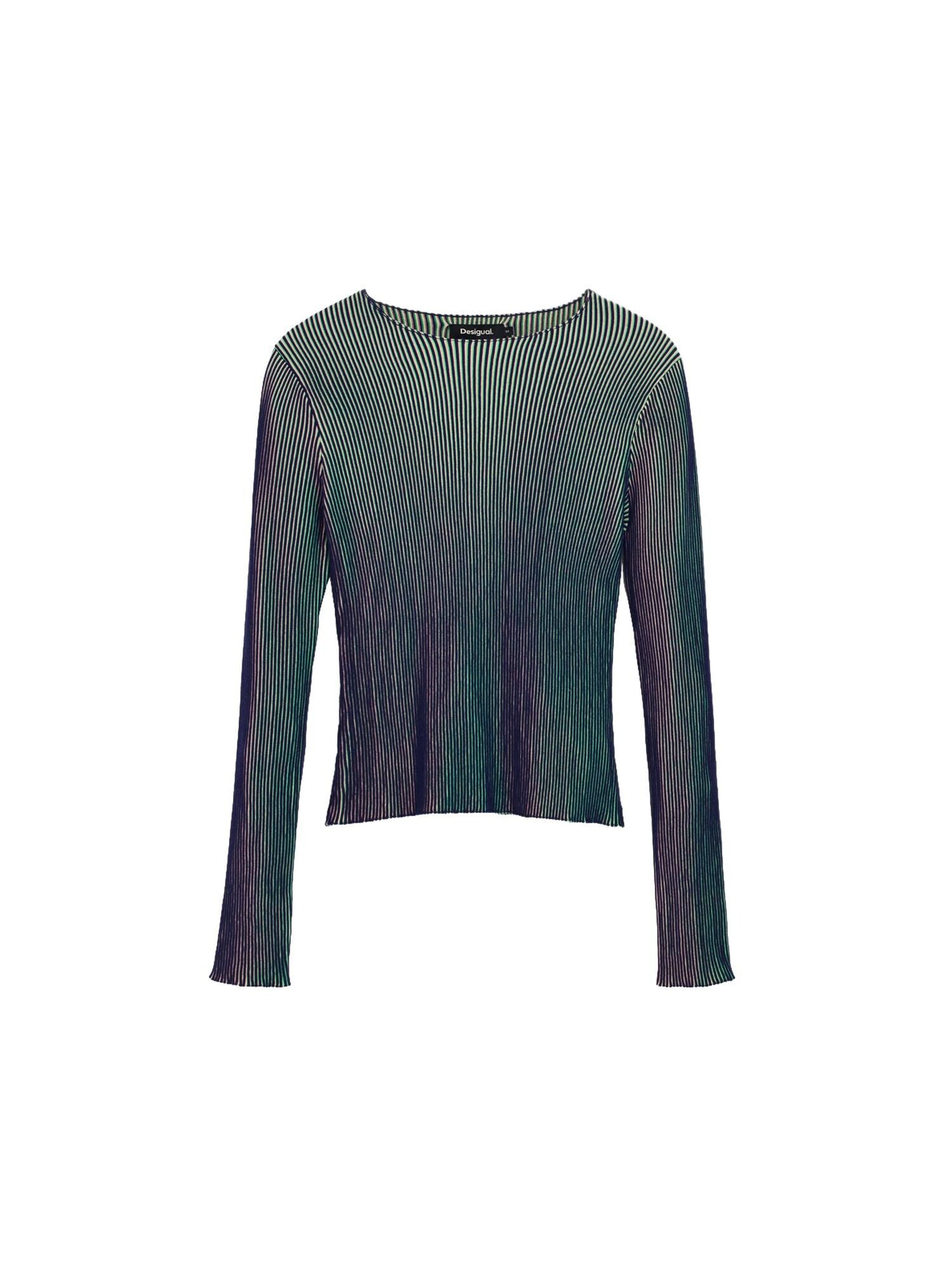 Desigual Top brodat crem / albastru închis / verde / verde deschis