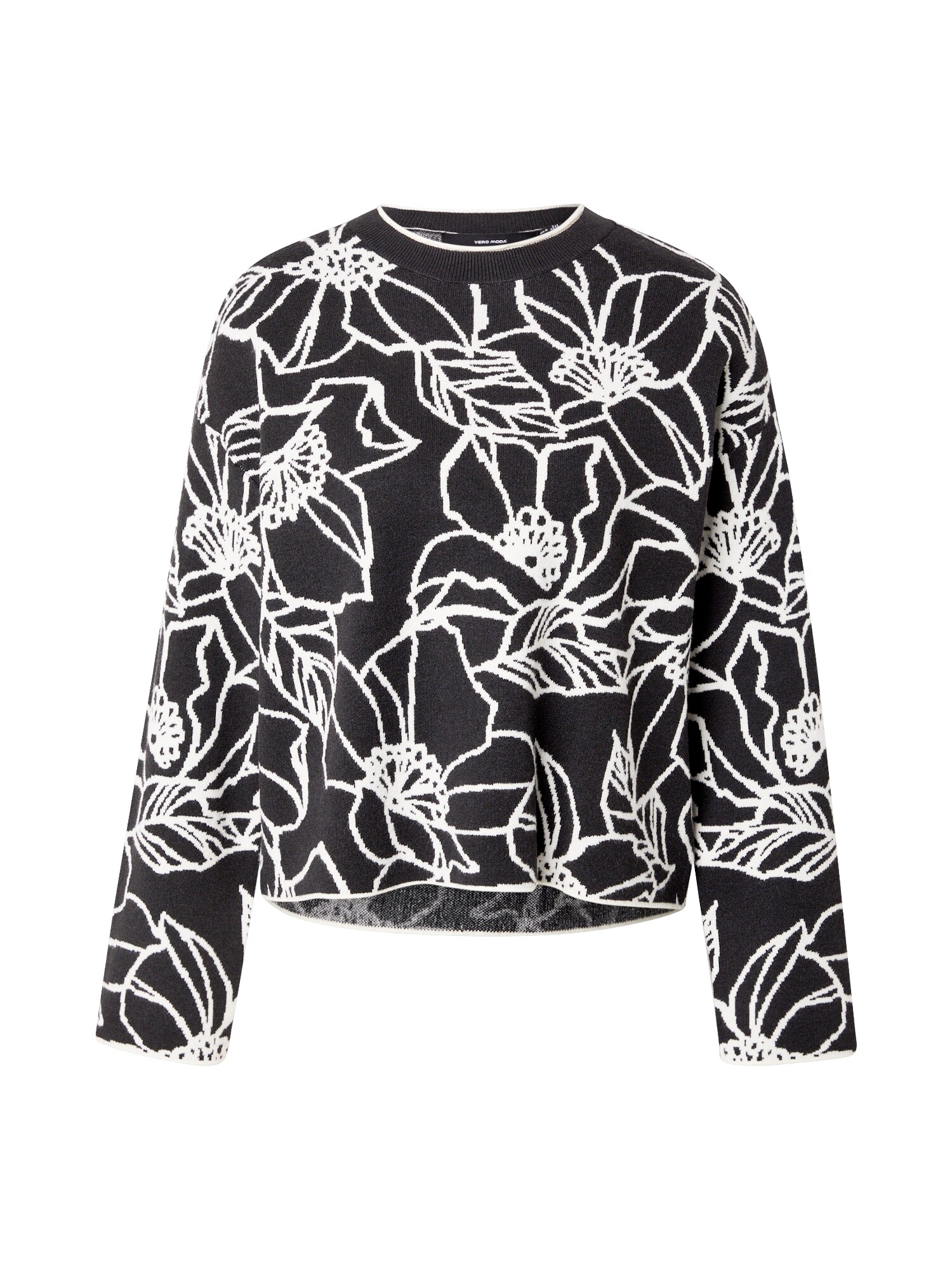 VERO MODA Pulóver  fekete / fehér akciós termékkép 1