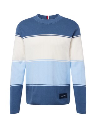 Tommy Hilfiger Trui ‘MILANO’ Marine / Saffier / Lichtblauw / Wit