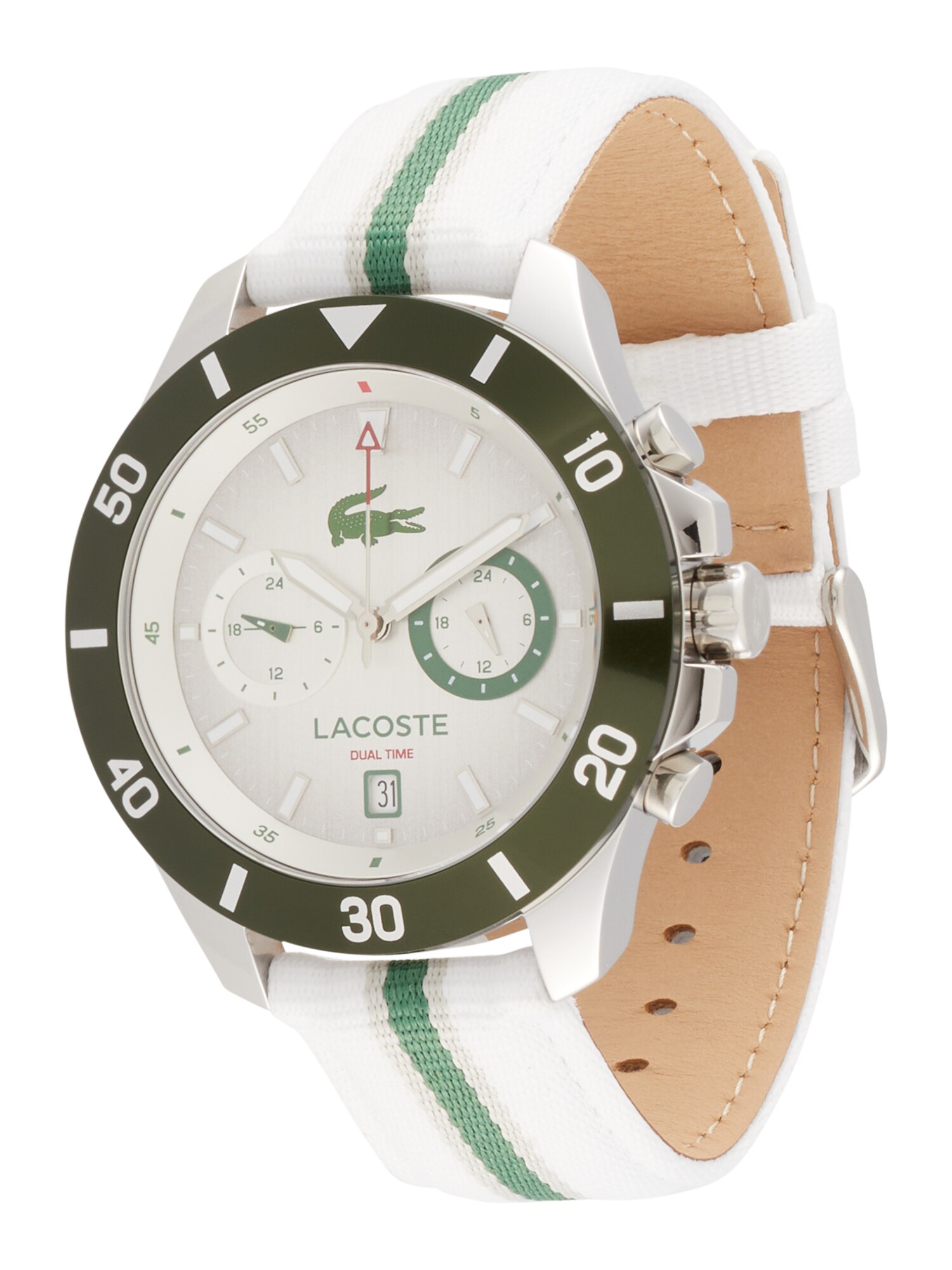 LACOSTE Analógové hodinky 'TORONGA'  zelená / biela