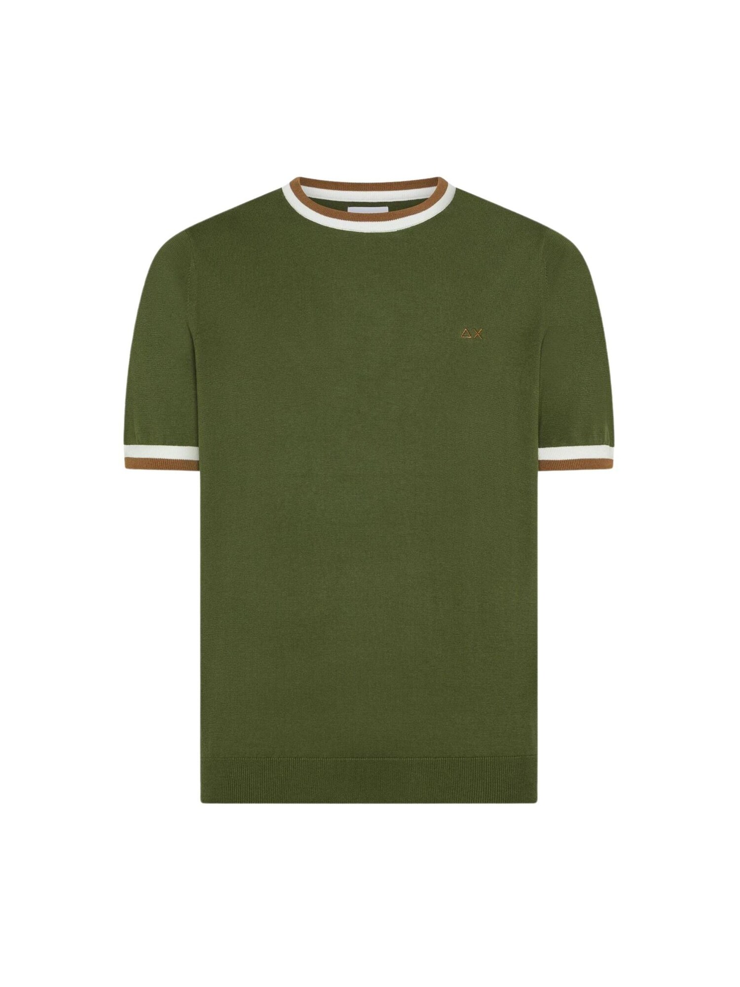 SUN68 Jersey 'SUN68 T-SHIRT SWEATER STRIPES DETAILS S/S T-SHIRT'  verde oscuro