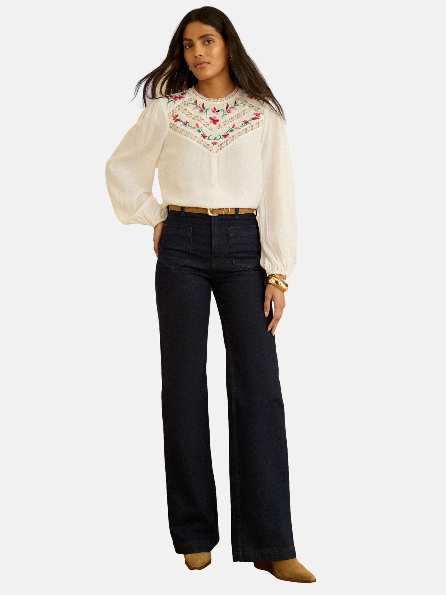 love & roses Bluză  fildeş / verde / roz eozină / roșu