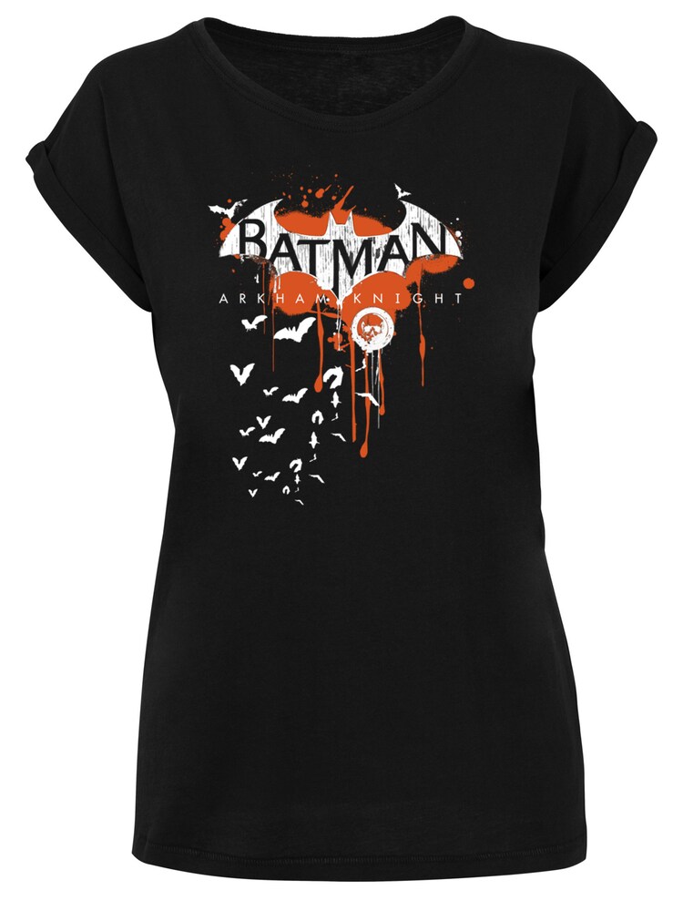 F4NT4STIC T-Shirt 'DC Comics Batman Arkham Knight Halloween' Damen Größe S orange / schwarz / weiß