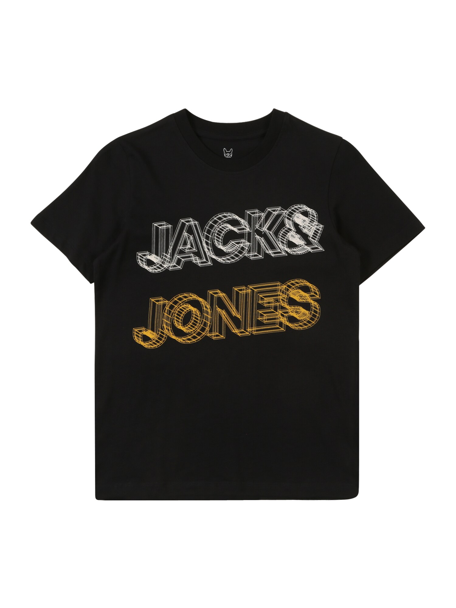 Jack & Jones Junior Marškinėliai 'BOXER'  juoda / balta / geltona