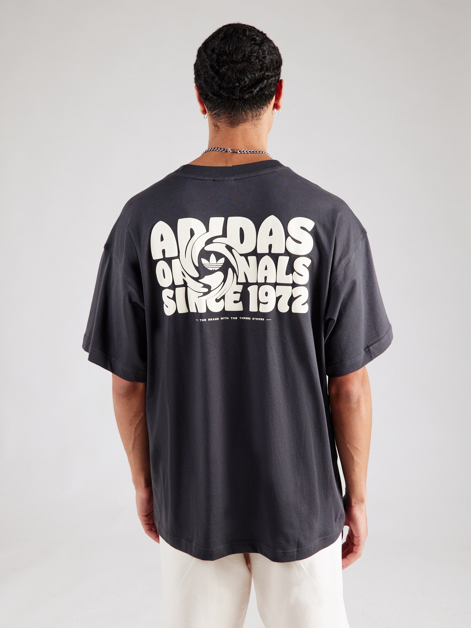 ADIDAS ORIGINALS Póló 'REVTEXT'  sötétszürke / fehér termék 2. képe
