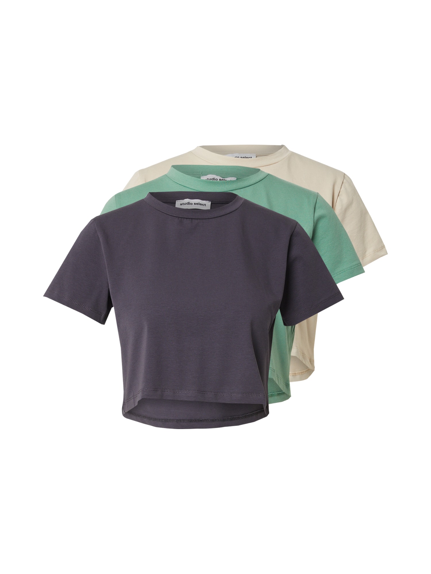 STUDIO SELECT Tricou Heidi  bej / gri închis / verde deschis