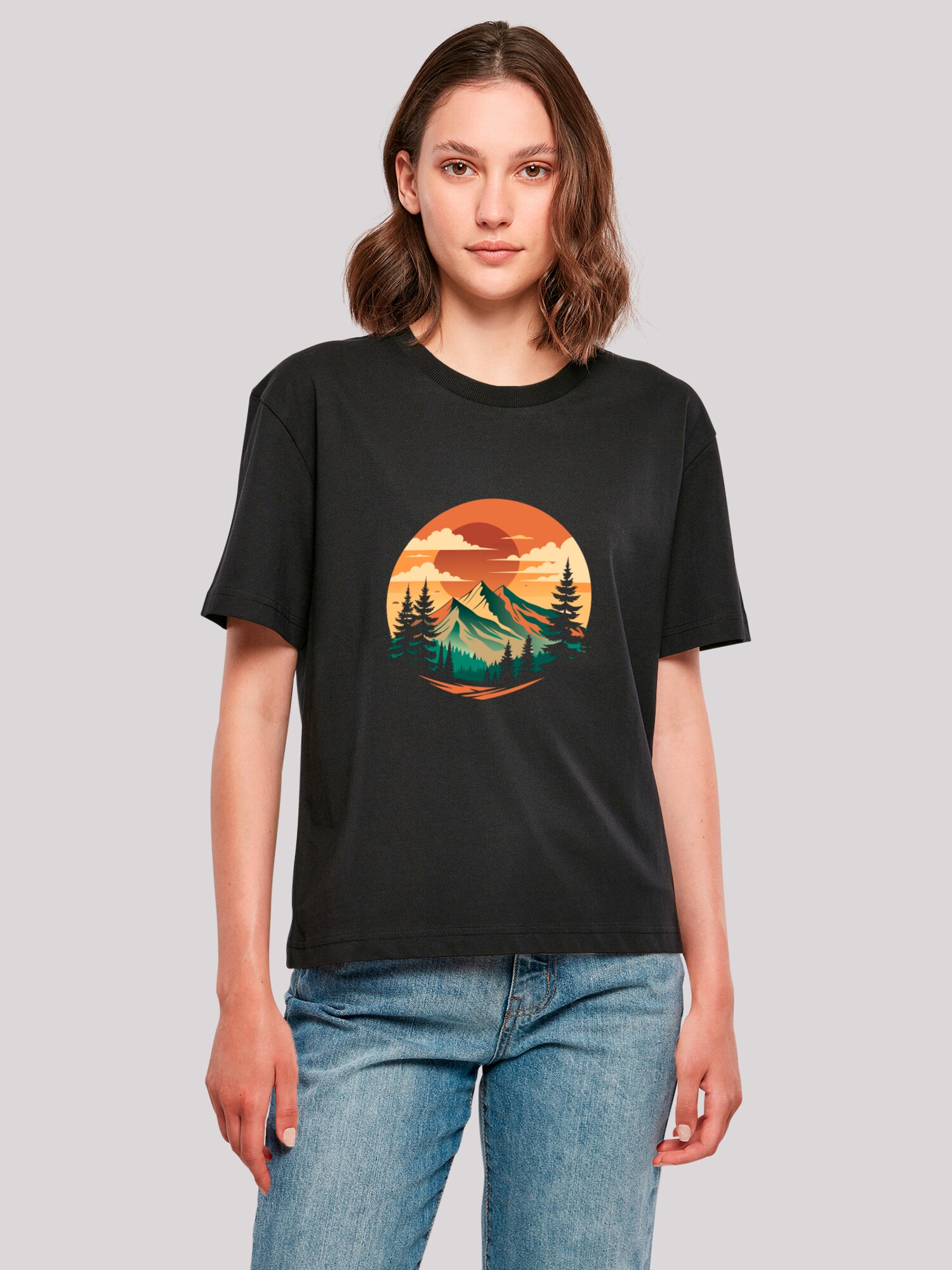Thumbnail - F4NT4STIC T-Shirt Sonnenuntergang Berglandschaft