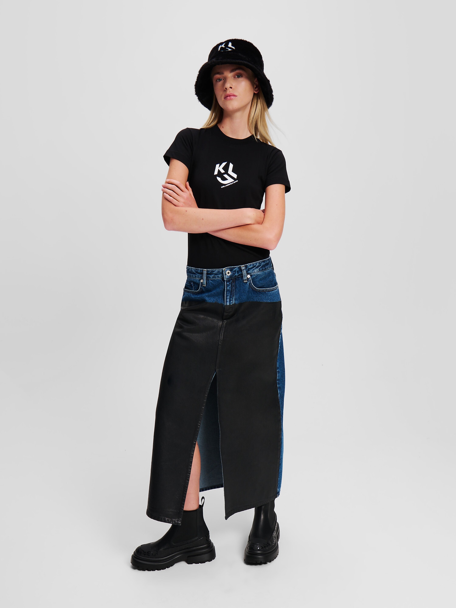 KARL LAGERFELD JEANS Szoknyák  kék / fekete termék 2. képe