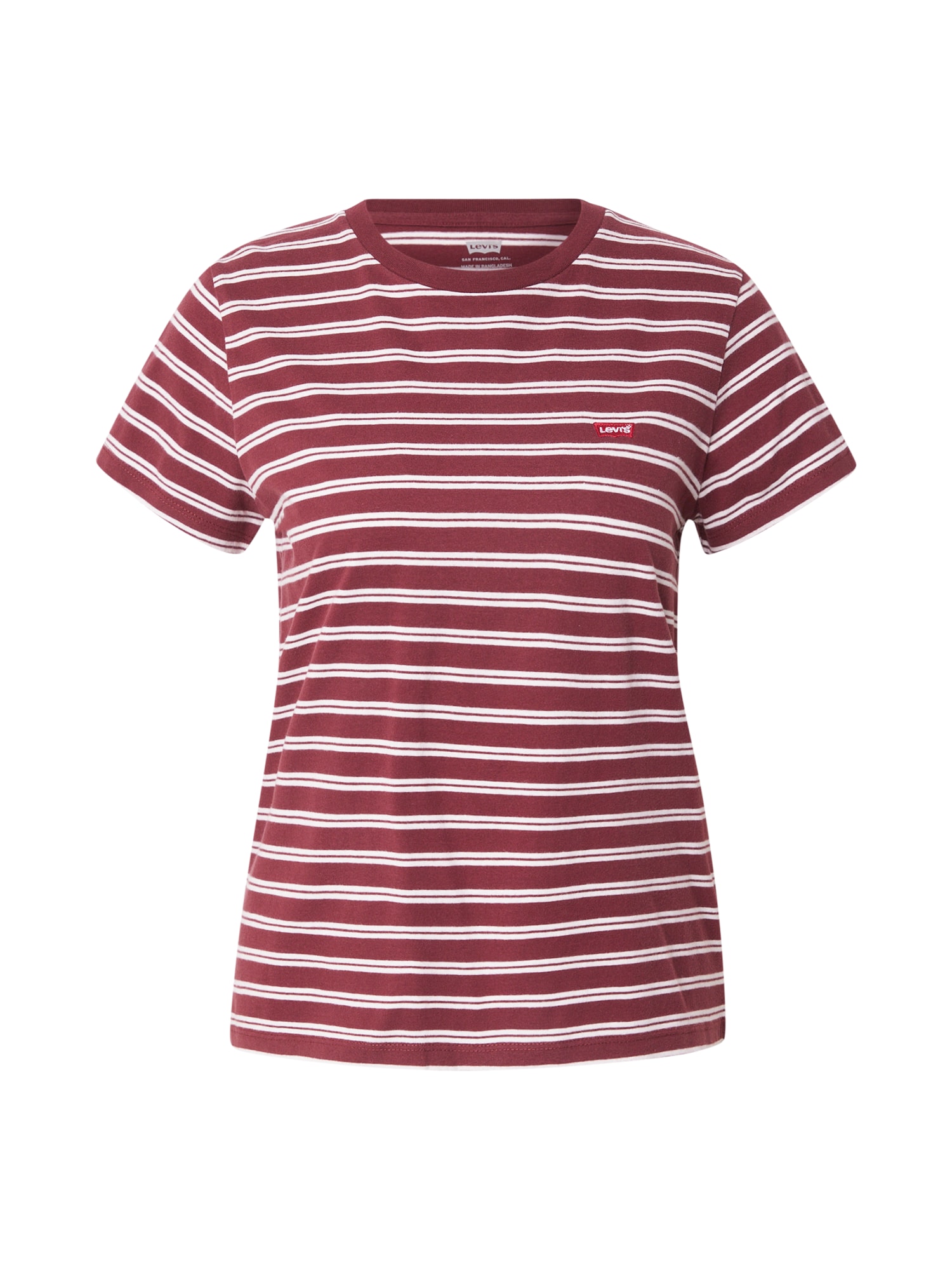 LEVIS ® Tricou PERFECT  roșu vin / alb