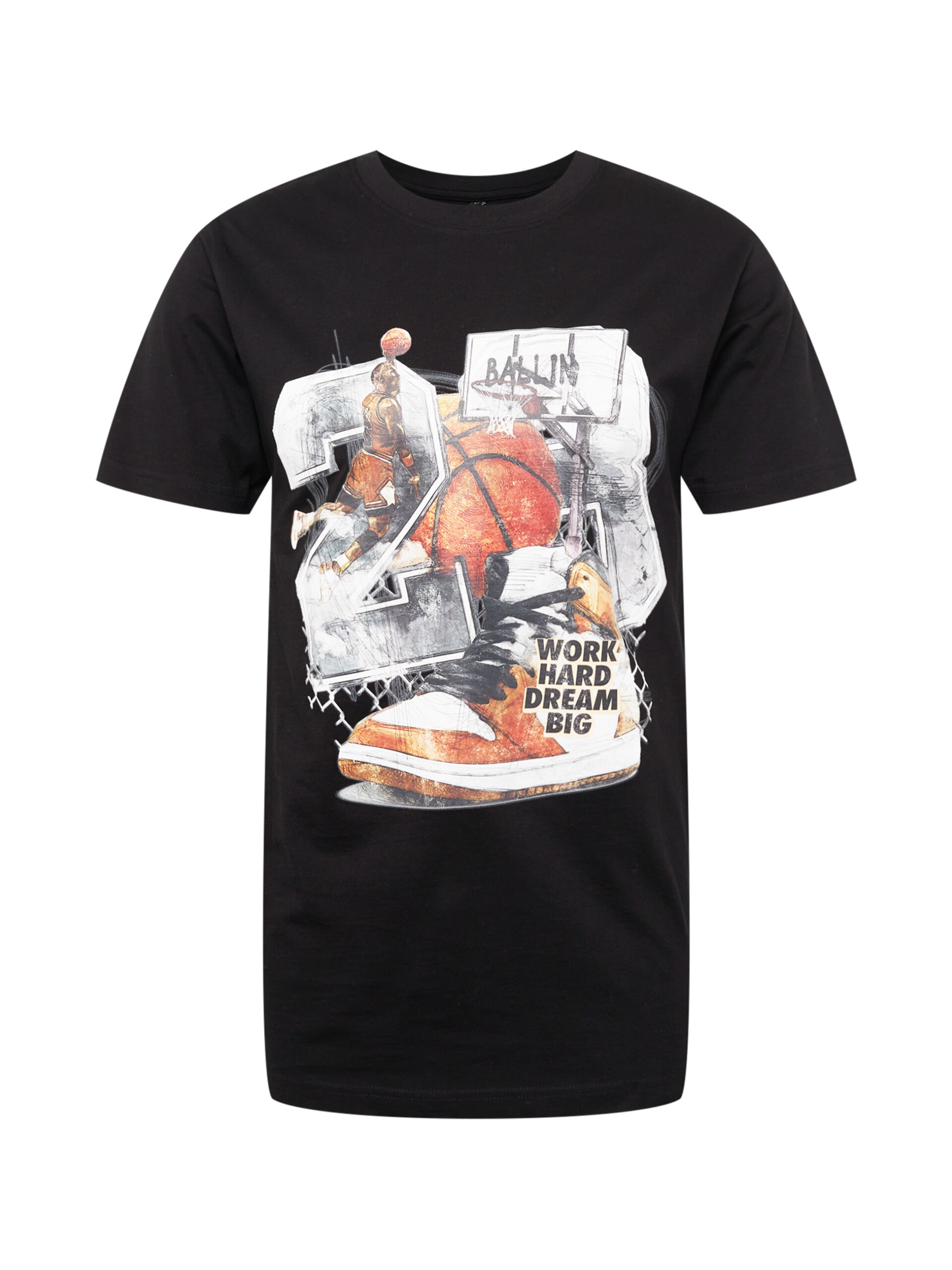 Mister Tee T-shirt grå / orange / svart herr