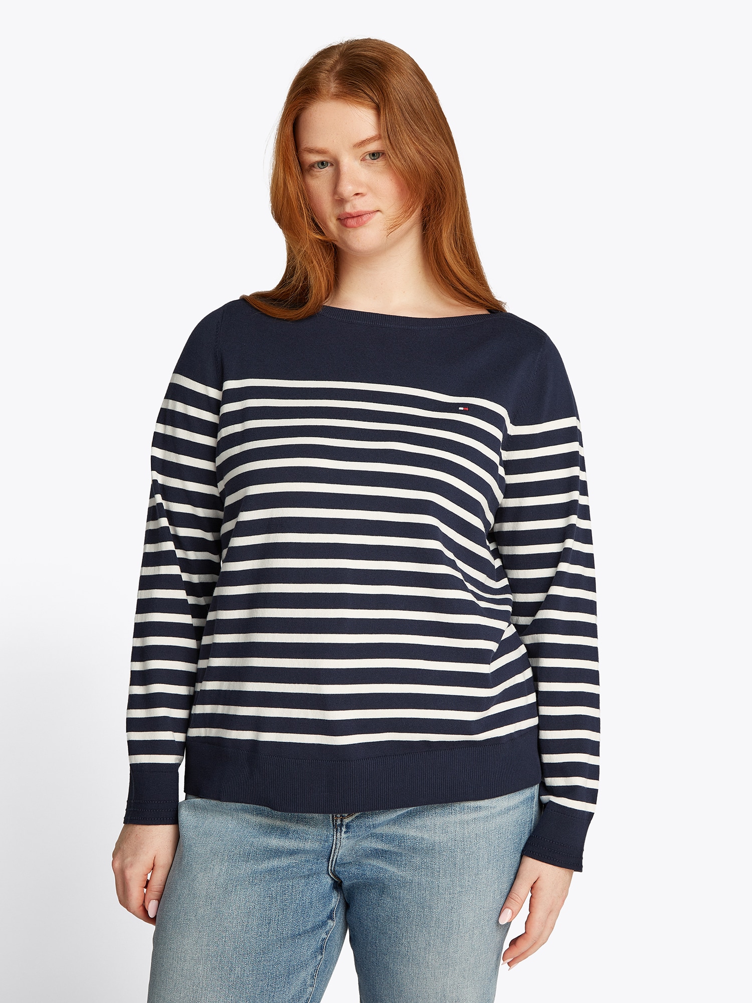 Tommy Hilfiger Curve Pulóver  tengerészkék / fehér termék 2. képe