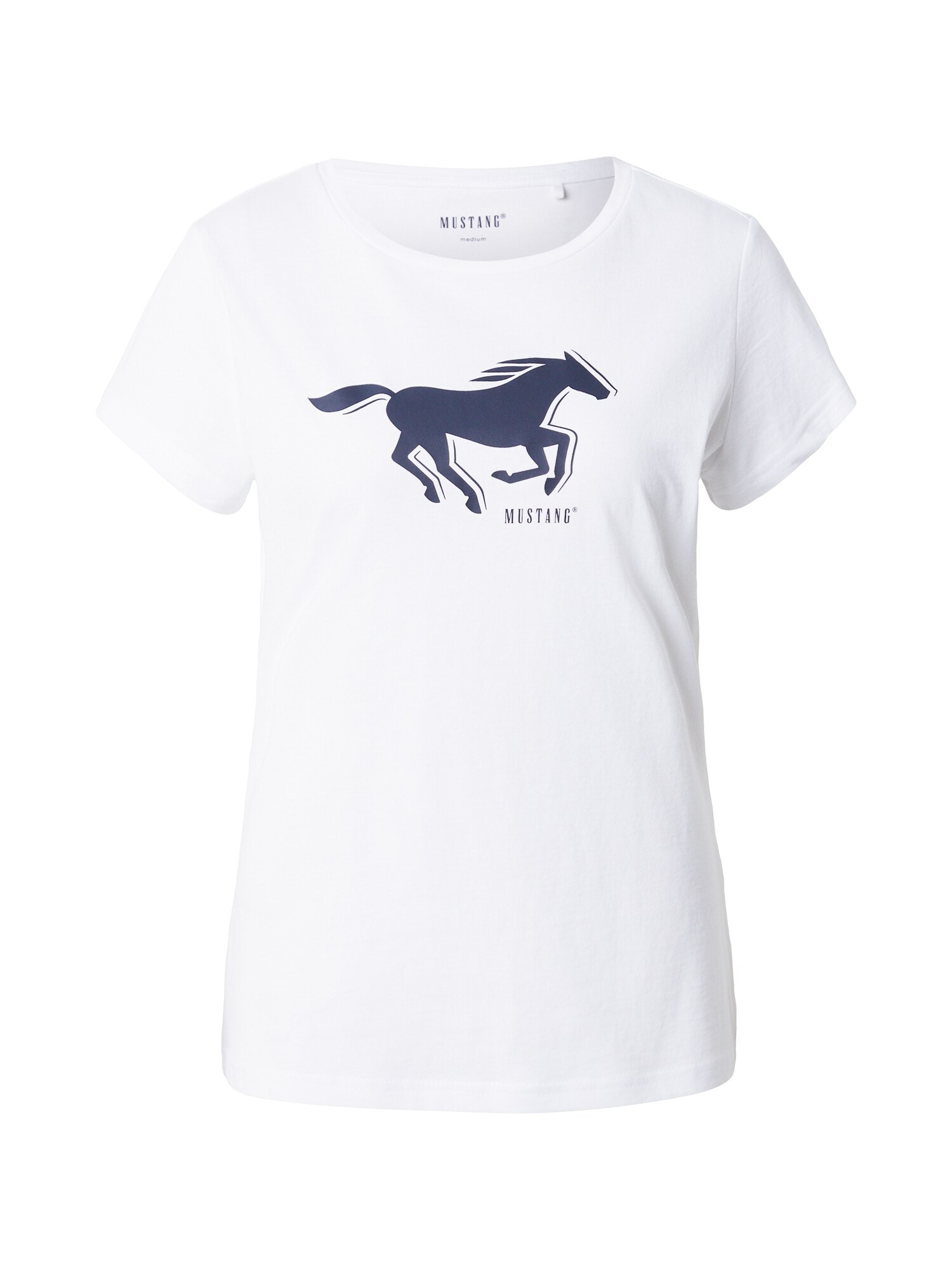 MUSTANG Tricou 'STYLE LOA'  bleumarin / alb