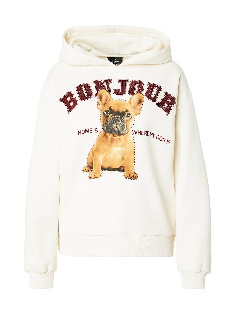 Sweatshirt ljusbrun / karminröd