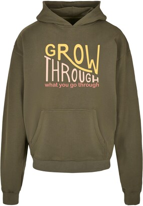 Merchcode Sweatshirt ‘Spring – Grow through 2’ Lichtgeel / Olijfgroen / Rosa