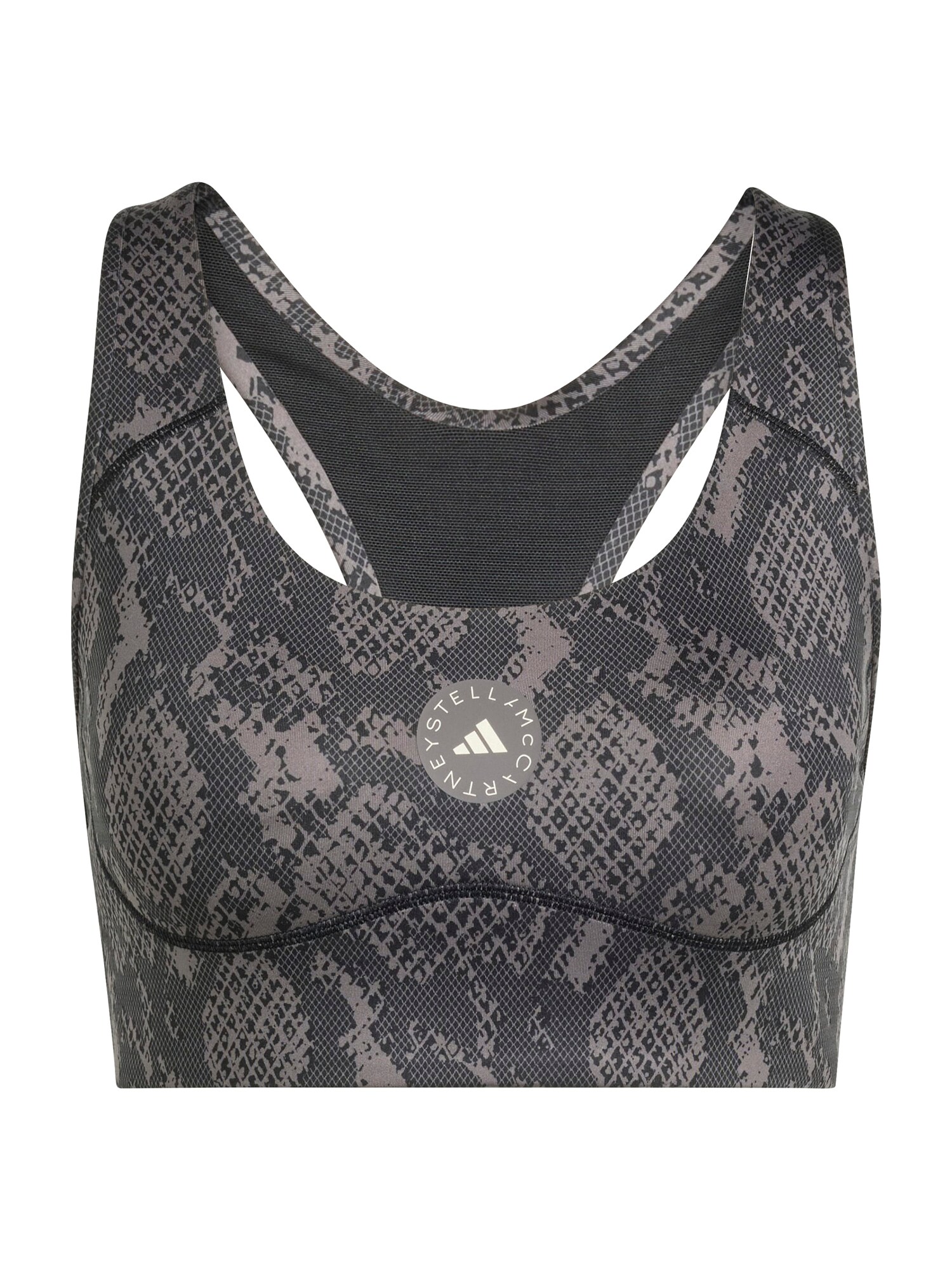 ADIDAS BY STELLA MCCARTNEY Sutien sport  gri metalic / pământiu / alb