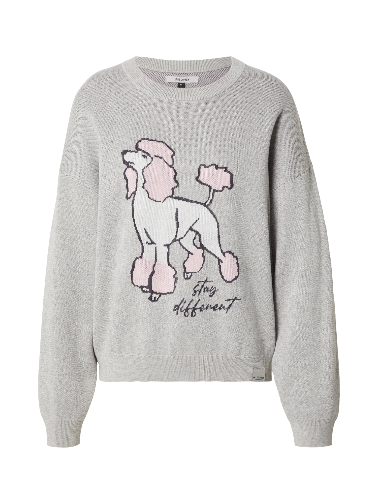 Iriedaily Pulover Rudy 2.0 gri / rosé / negru / alb