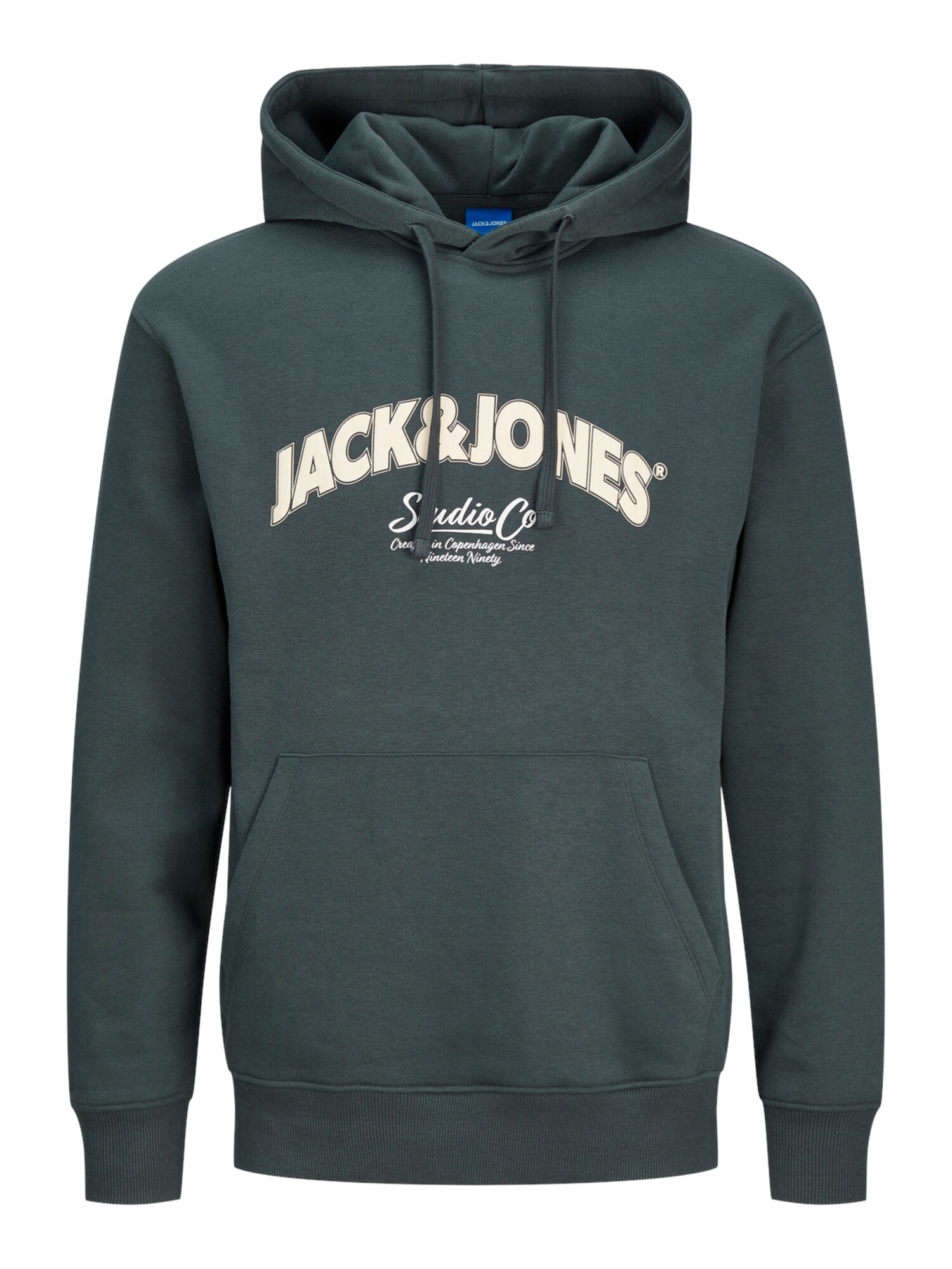 JACK & JONES Mikina 'JORBRONX'  jedľová / biela ako vlna