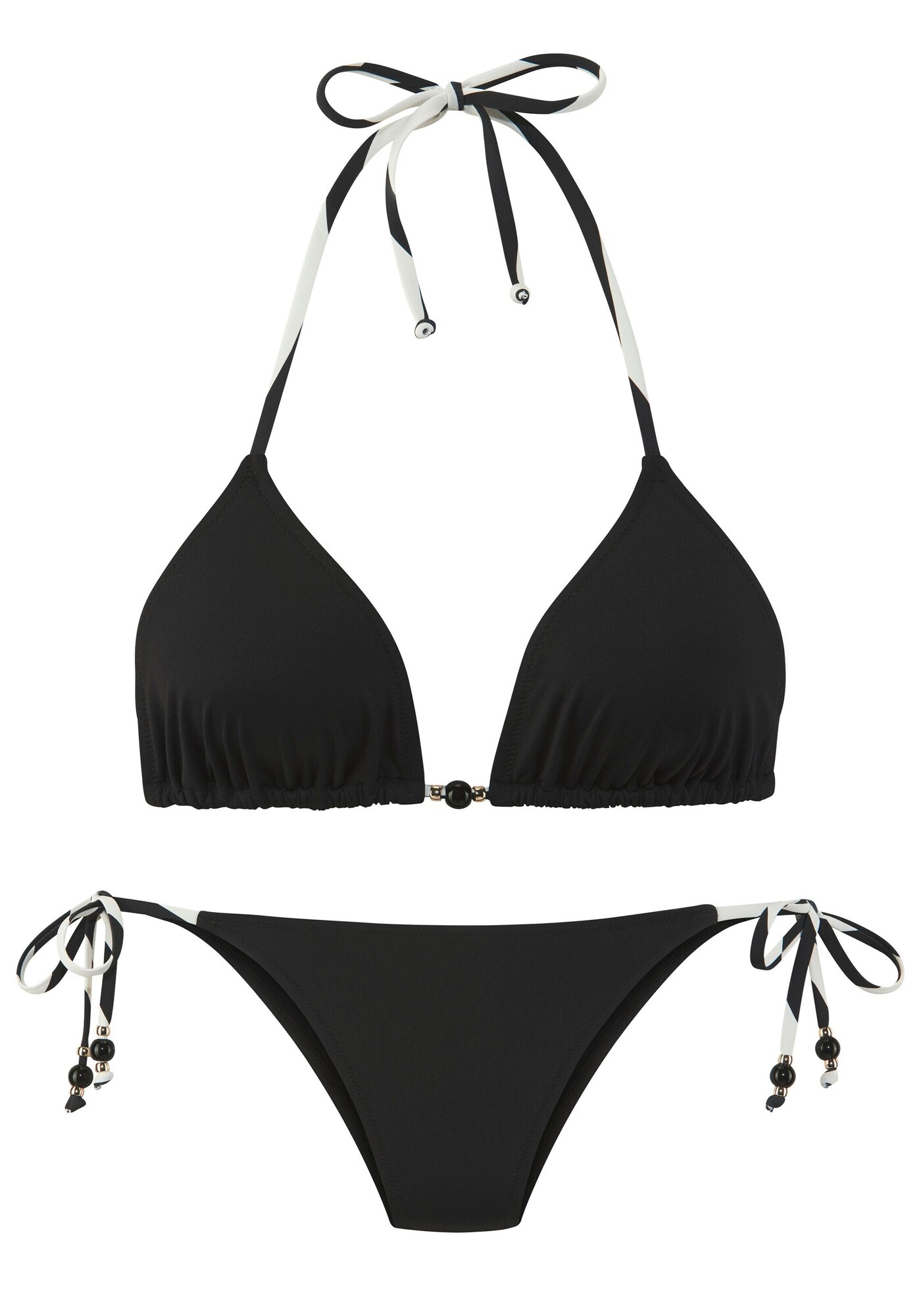 FRENCH CONNECTION Costum de baie două piese  negru / alb murdar