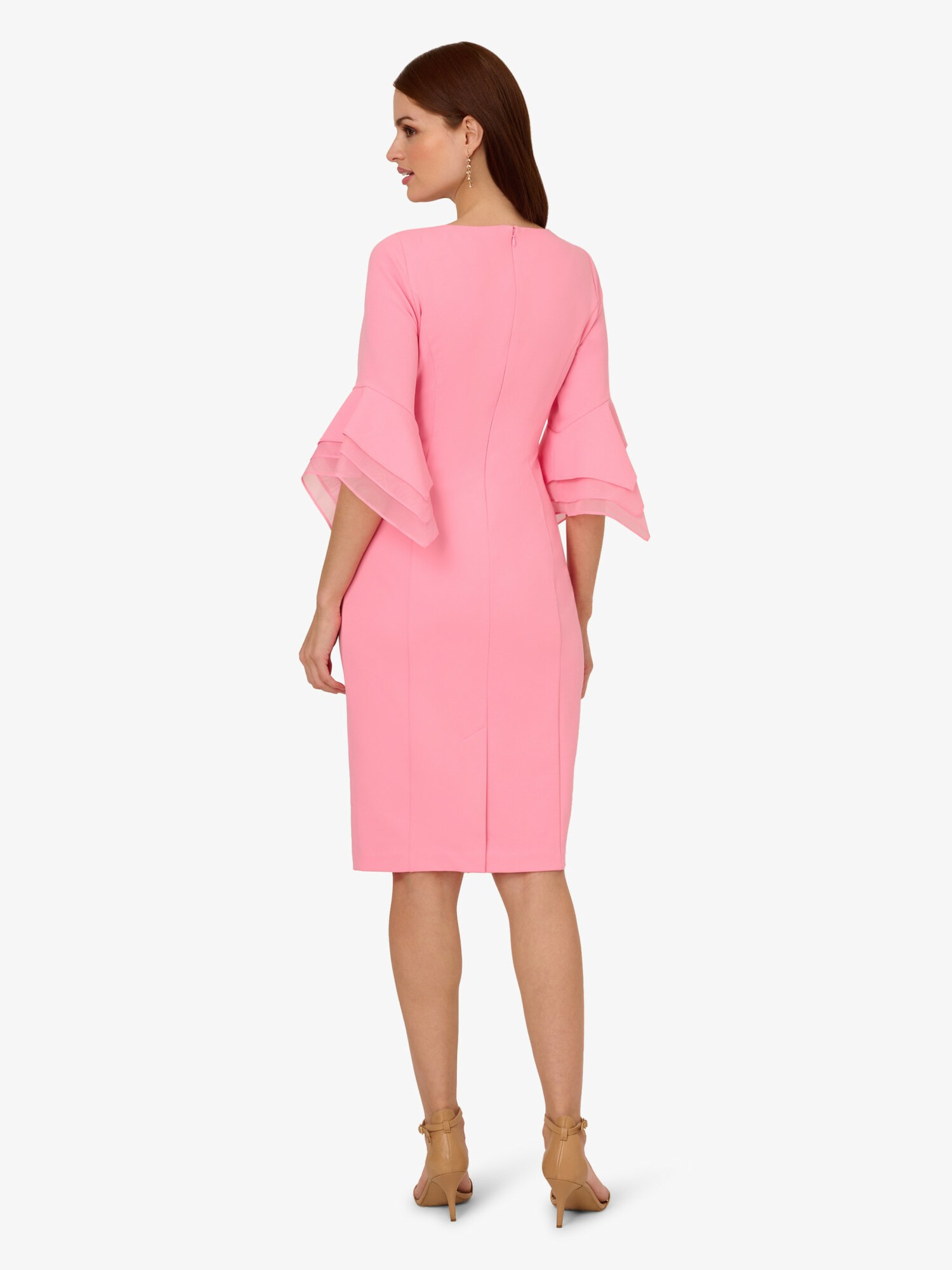 Thumbnail - Adrianna Papell Knielanges Cocktailkleid Knit Crepe Tiered Sleeve Dress